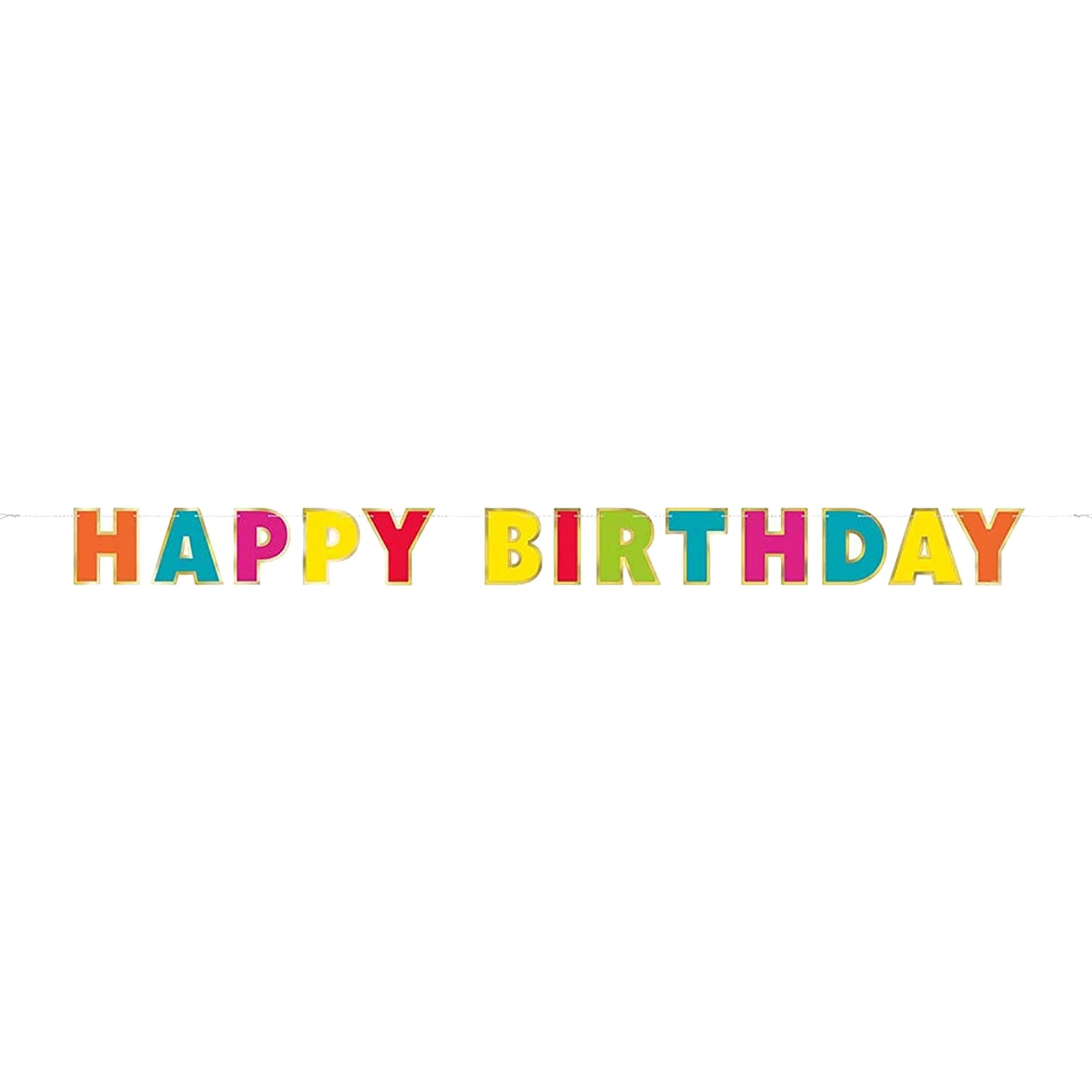 Banner Happy Birthday Flerfarvet