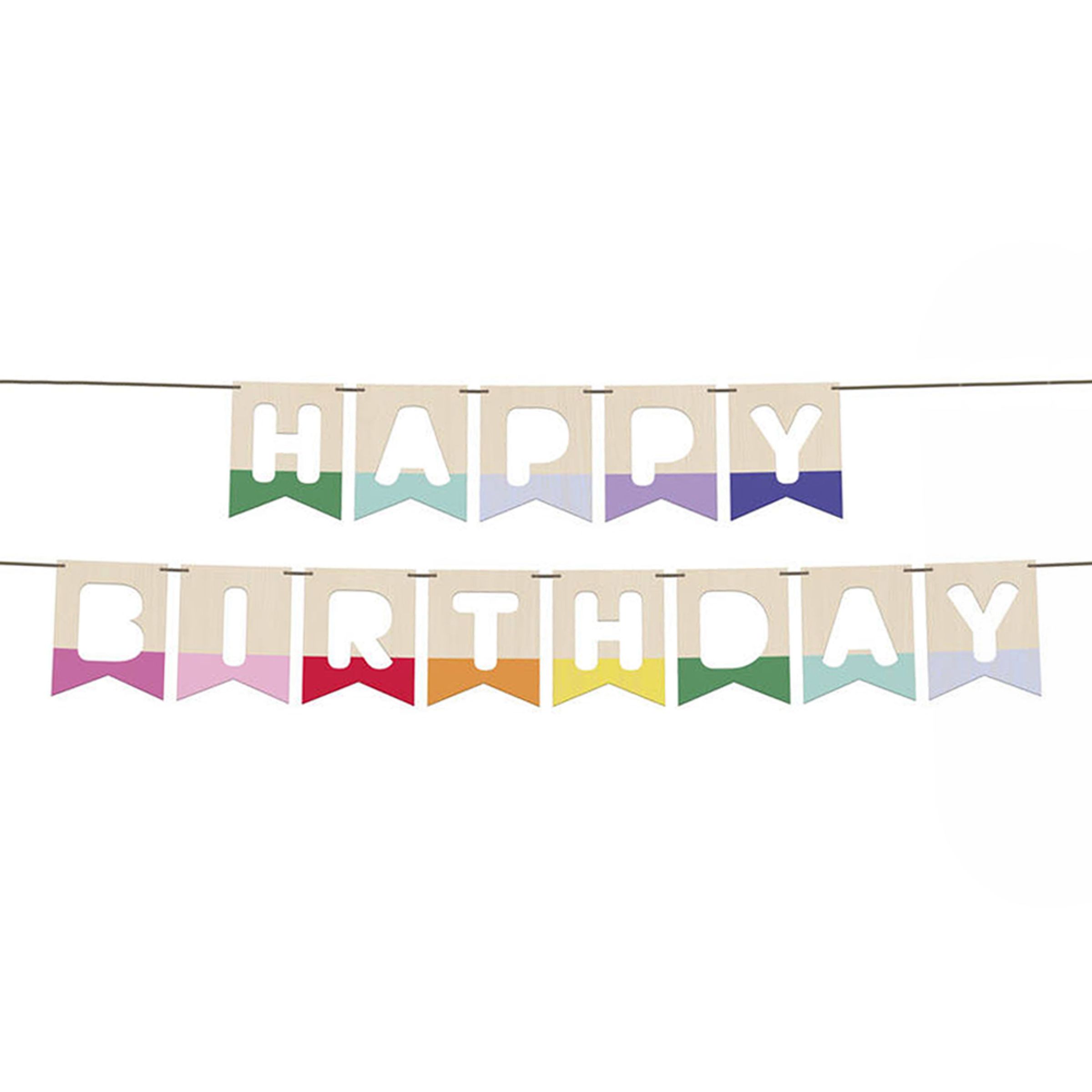 Banner Happy Birthday i træ