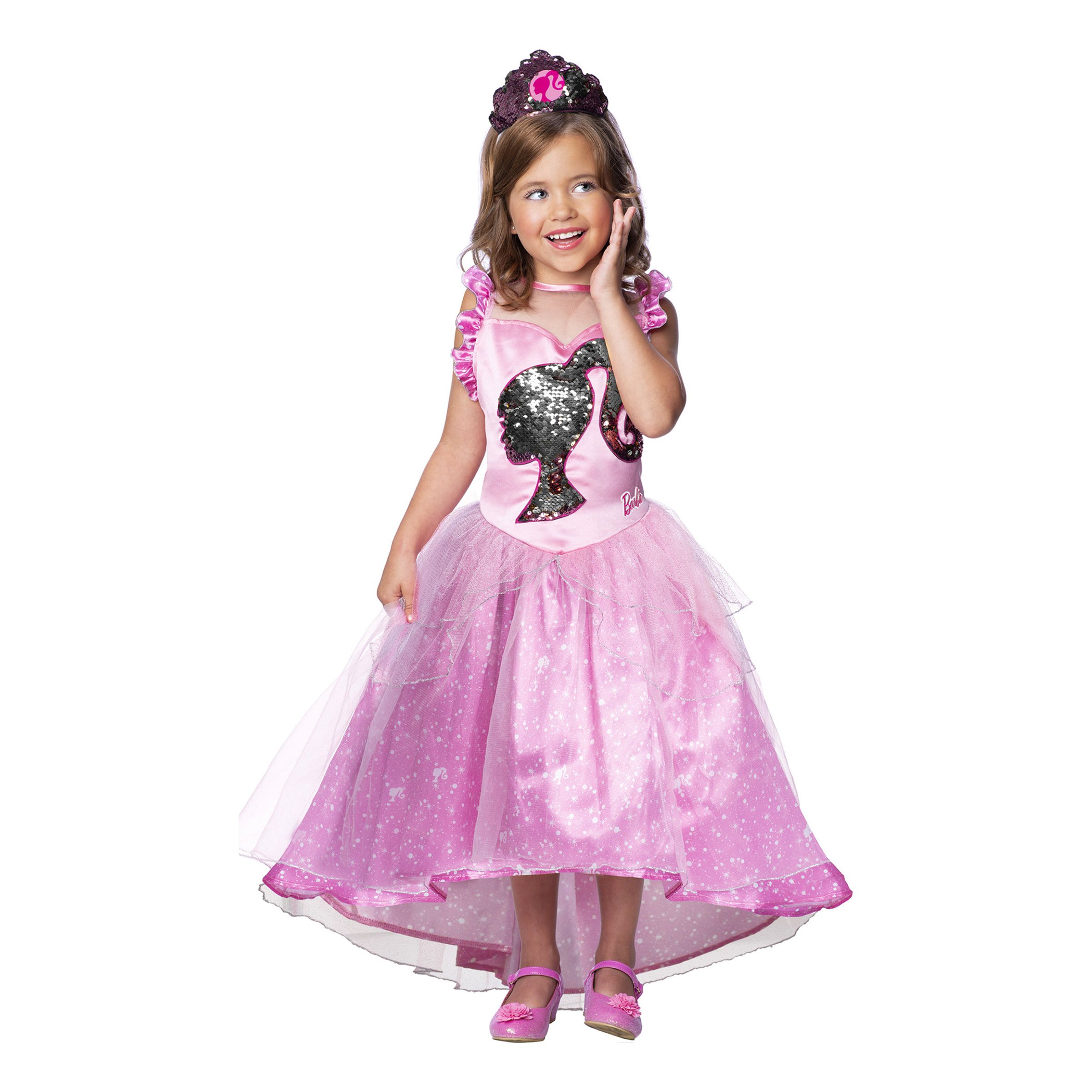 Barbie Prinsessa Paljetter Barn Maskeraddräkt - Large