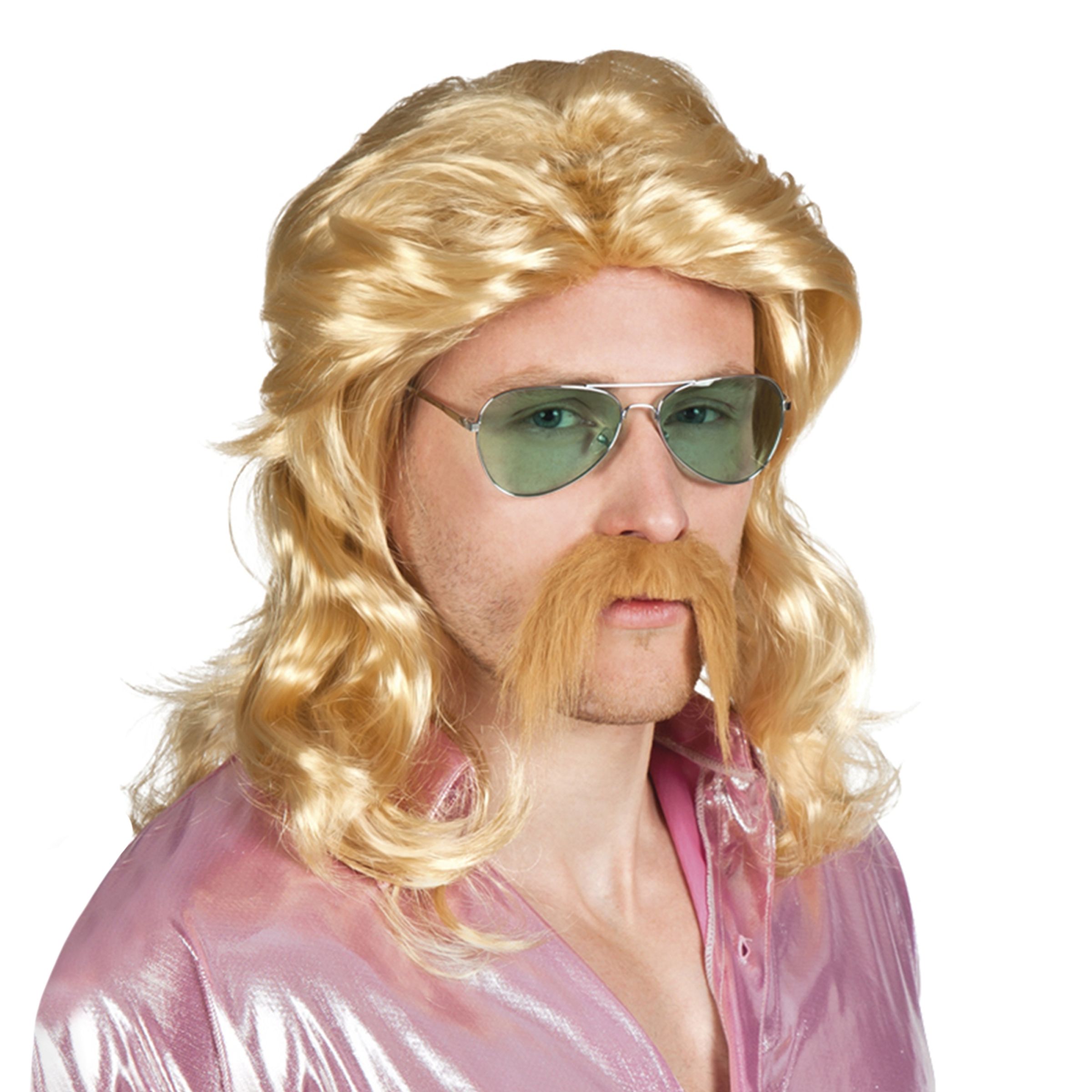 Barry Peruk med Mustasch - One size
