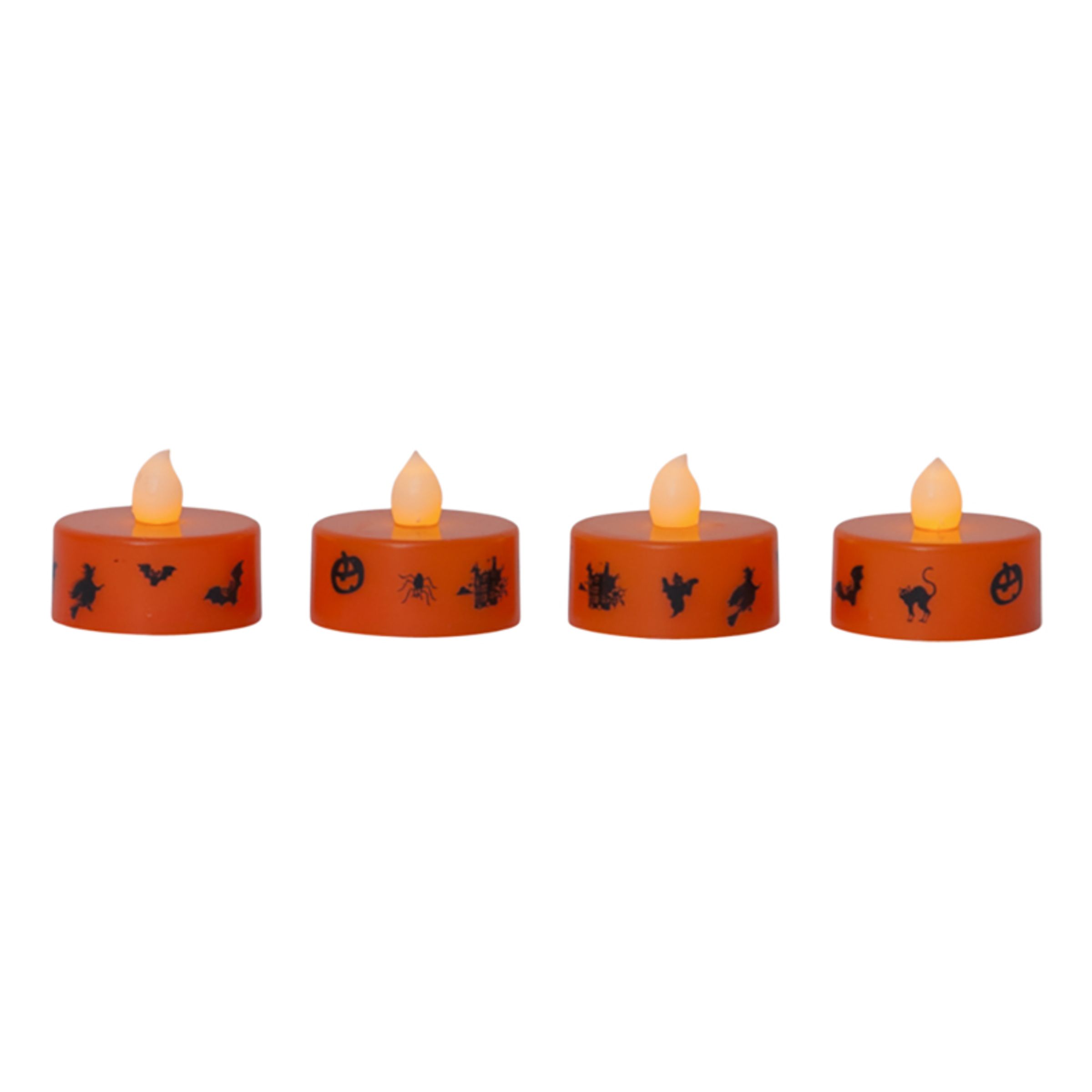 Batteridrevne Fyrfadslys Halloween LED - 4-pak