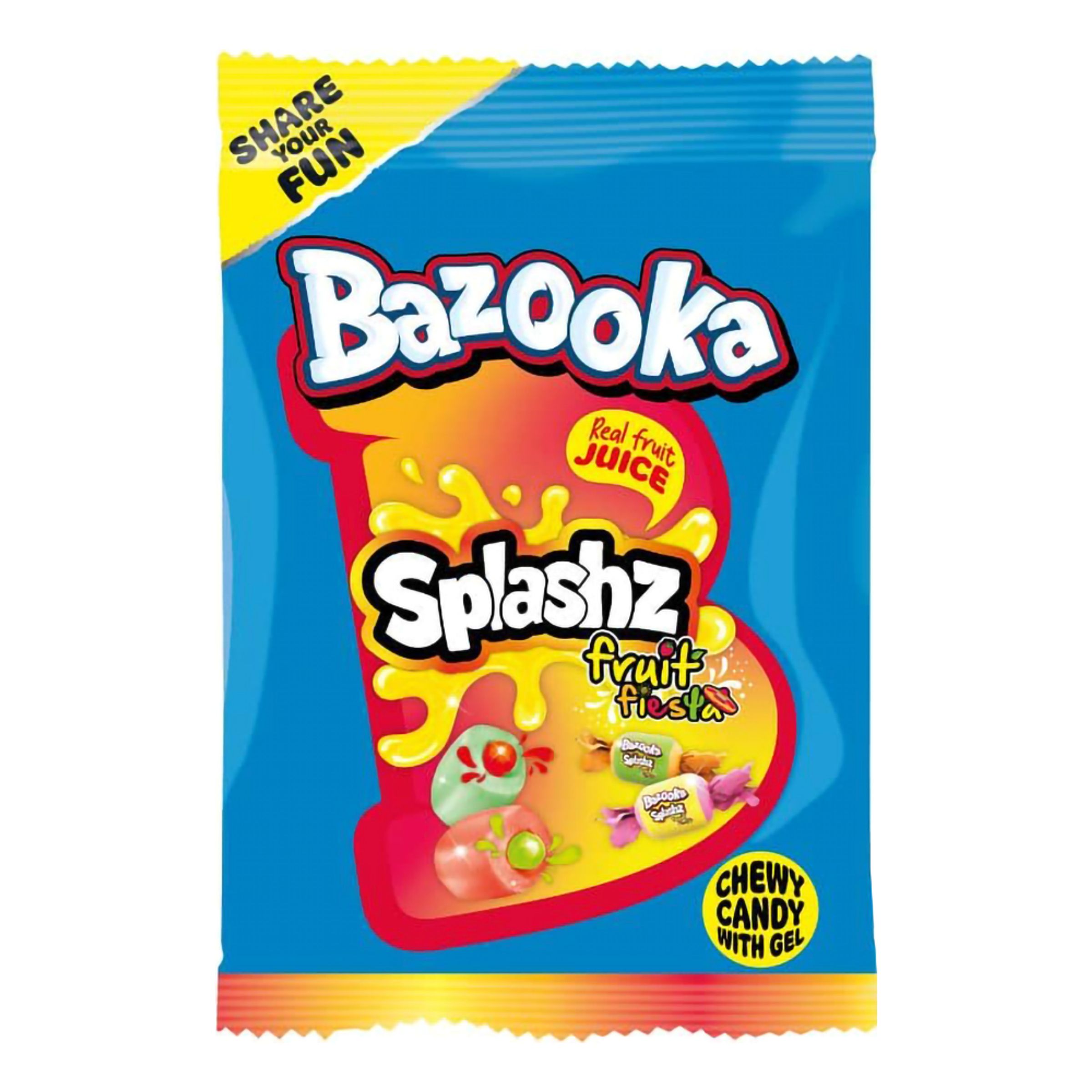 Bazooka Splashz Fruity - 120 g | Hem - Godis & Läsk - Godis - Surt Godis | Maskeradspecialisten
