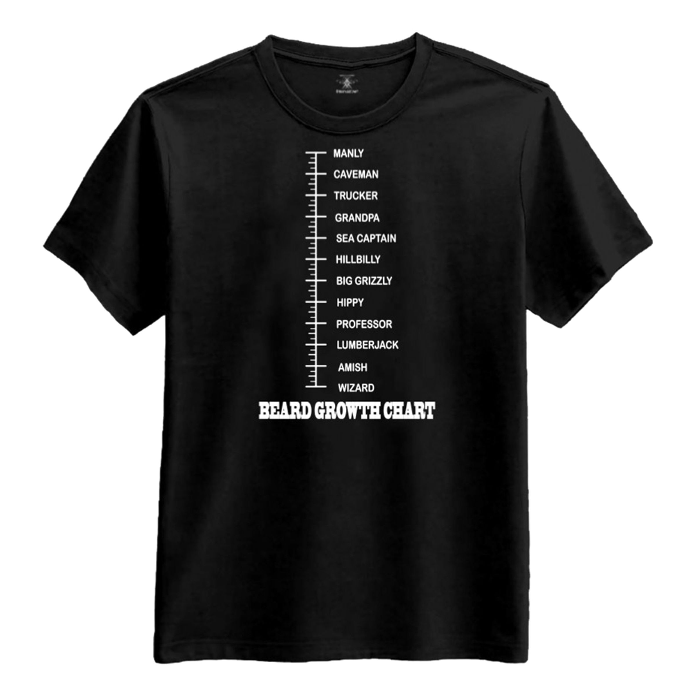 Beard Growth Chart T-shirt - Medium | Hem - Roliga Prylar - Kläder - T-Shirts | Pryloteket