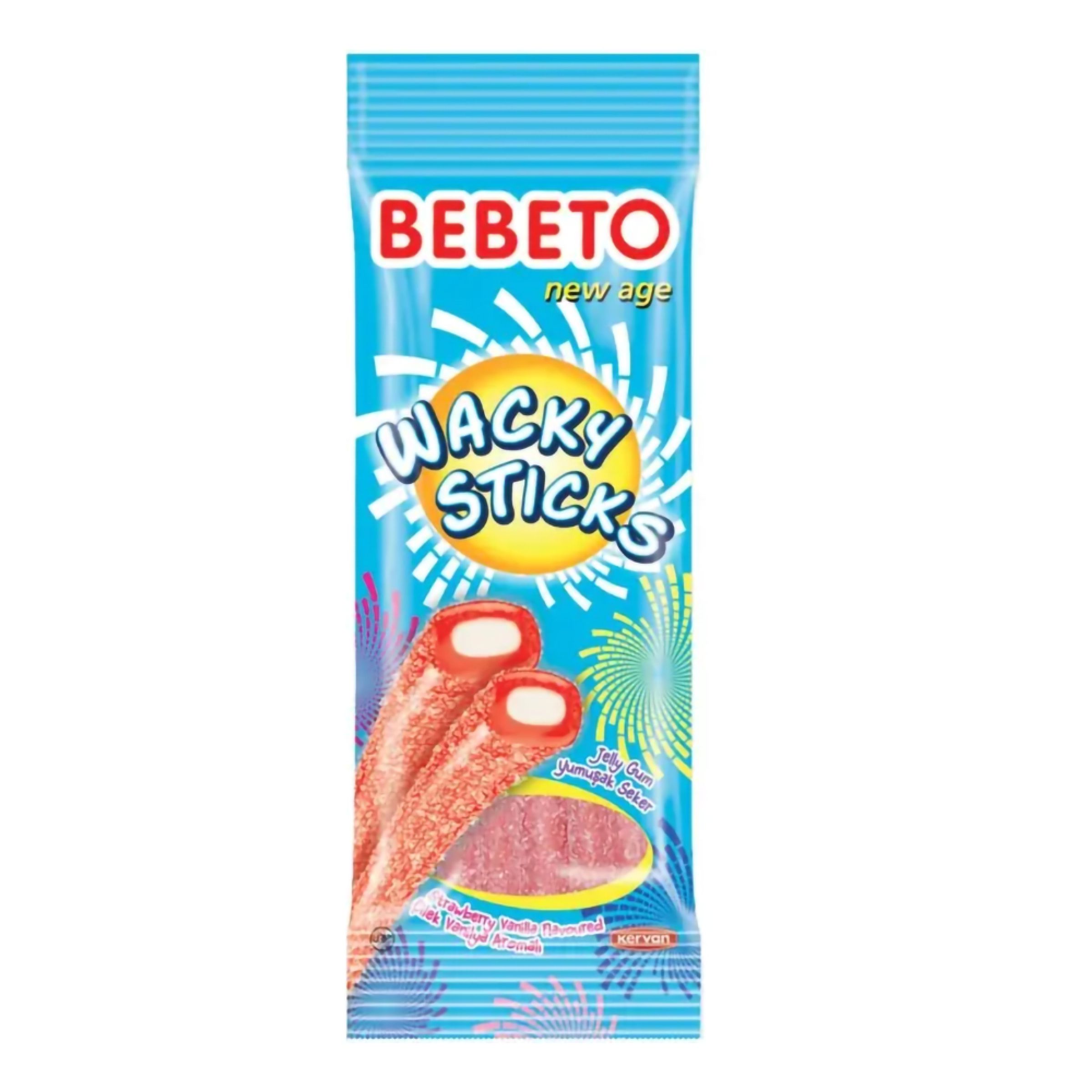 Bebeto Wacky Sticks Strawberry Vanilla - 75 g