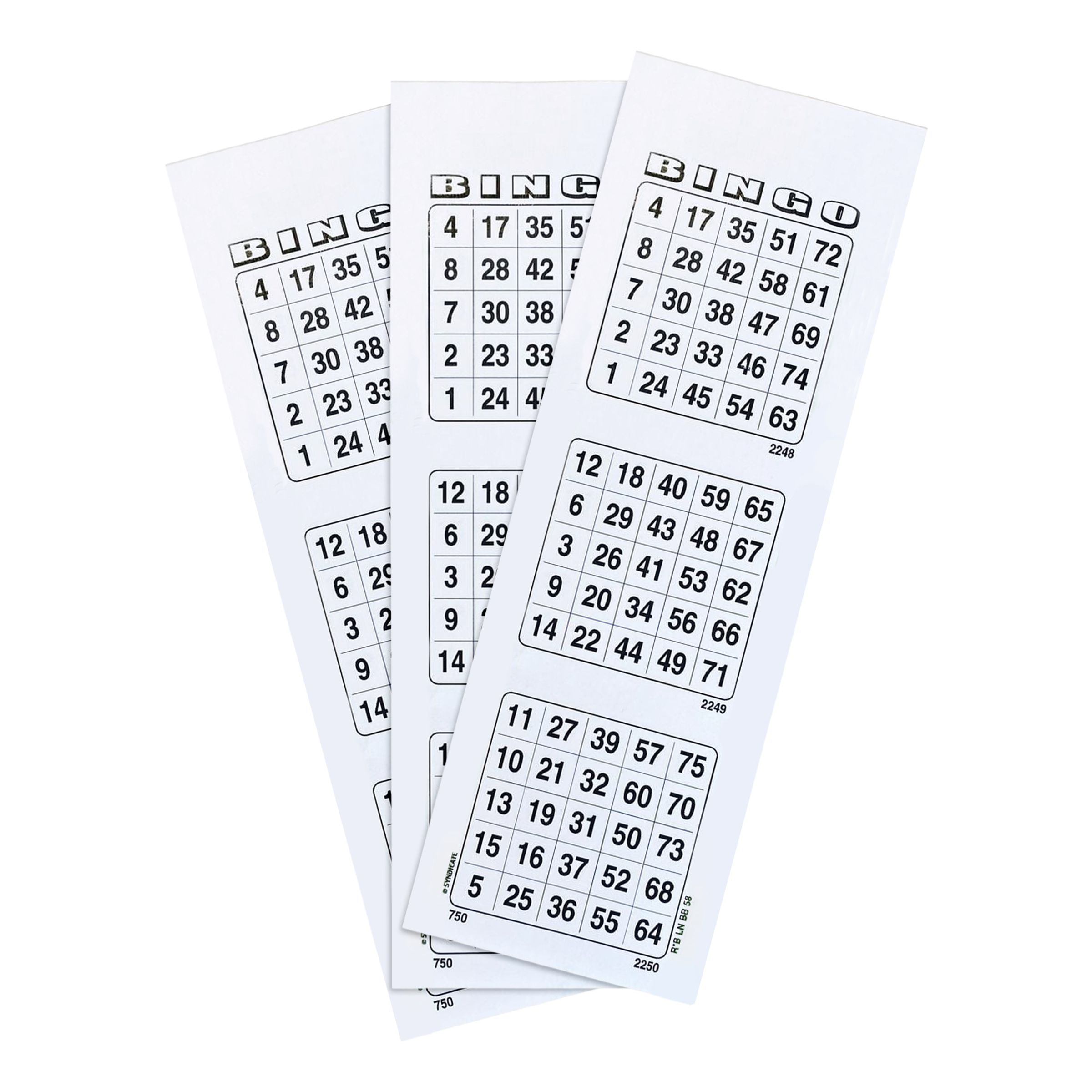 Bingoplader Hvid - 100-pak
