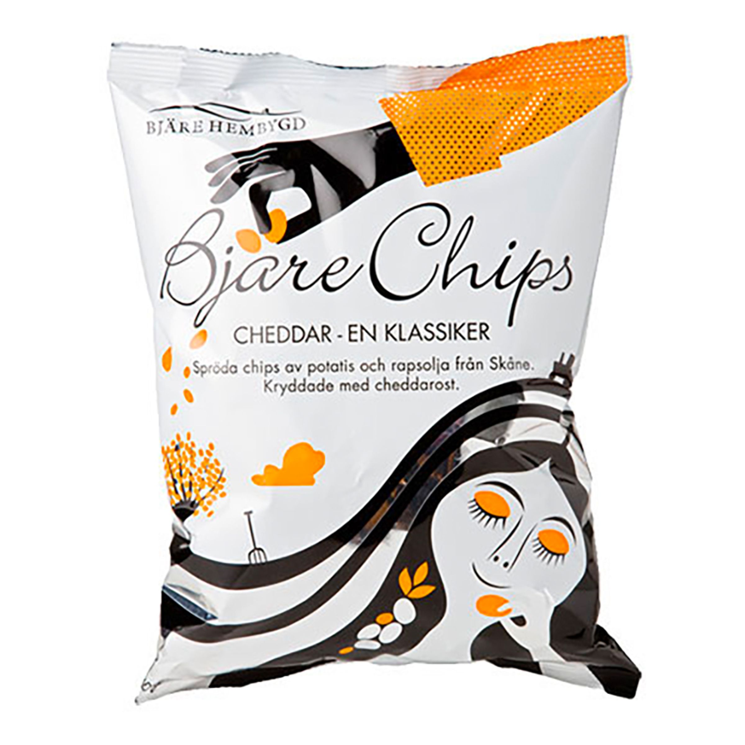 Bjäre Chips Cheddar - 200 g | Hem - Godis & Läsk - Snacks - Chips | Maskeradspecialisten