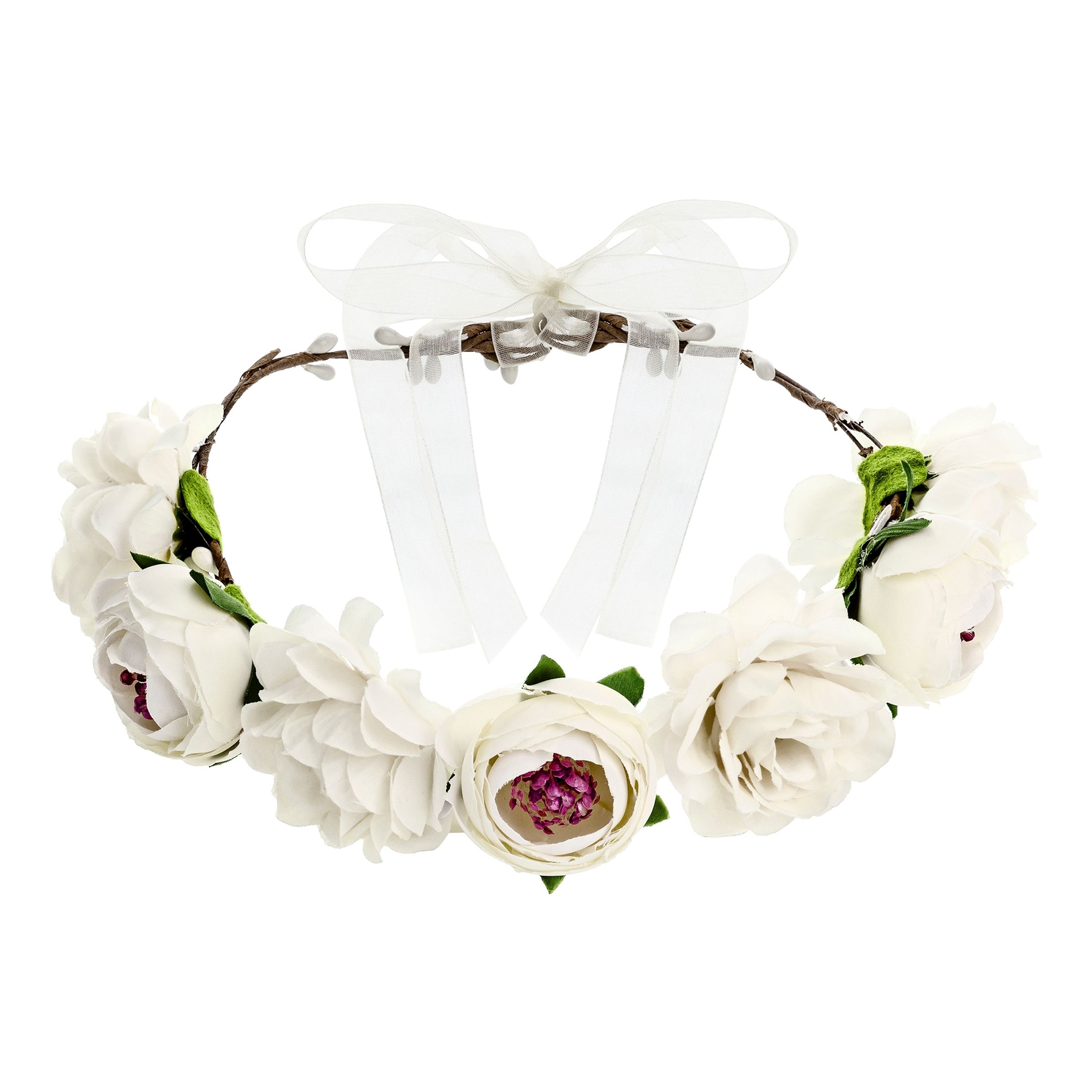 Blomsterkrans Roser Hvid - One size