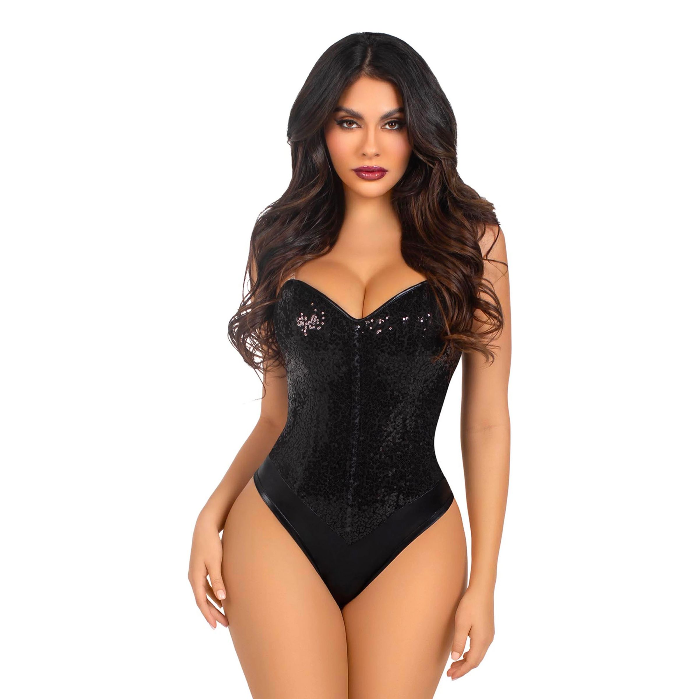 Sort Body med Pailletter Deluxe - Small