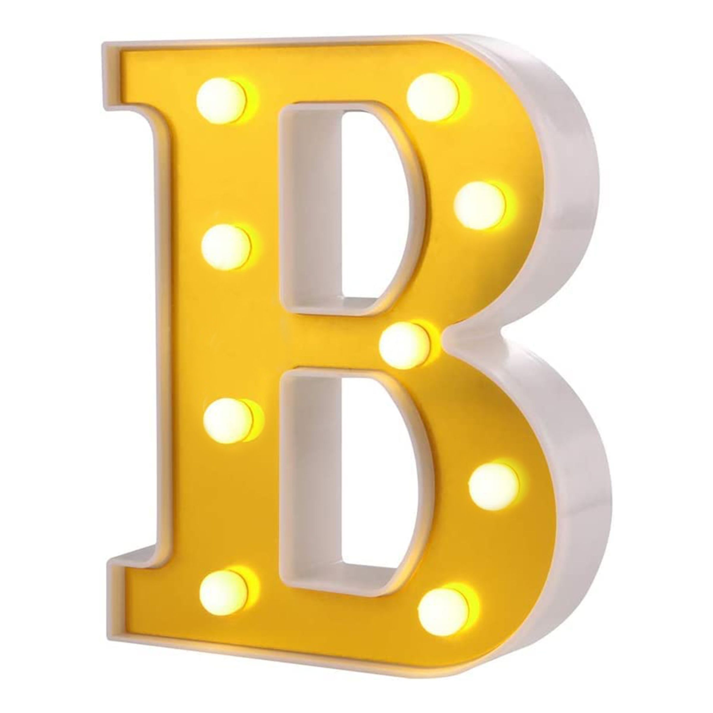 Bogstav Guld med LED-Belysning - Bogstav B