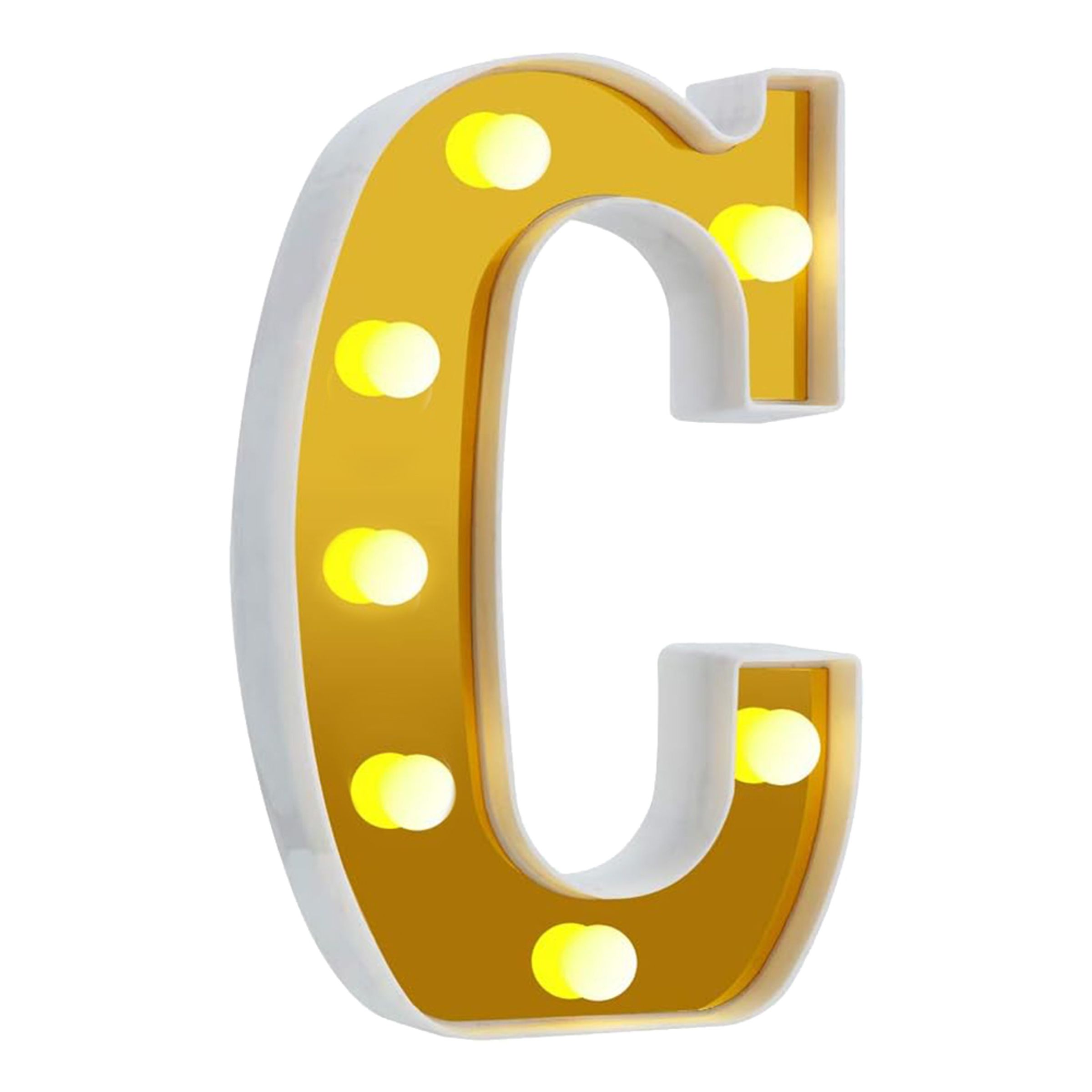 Bogstav Guld med LED-Belysning - Bogstav C