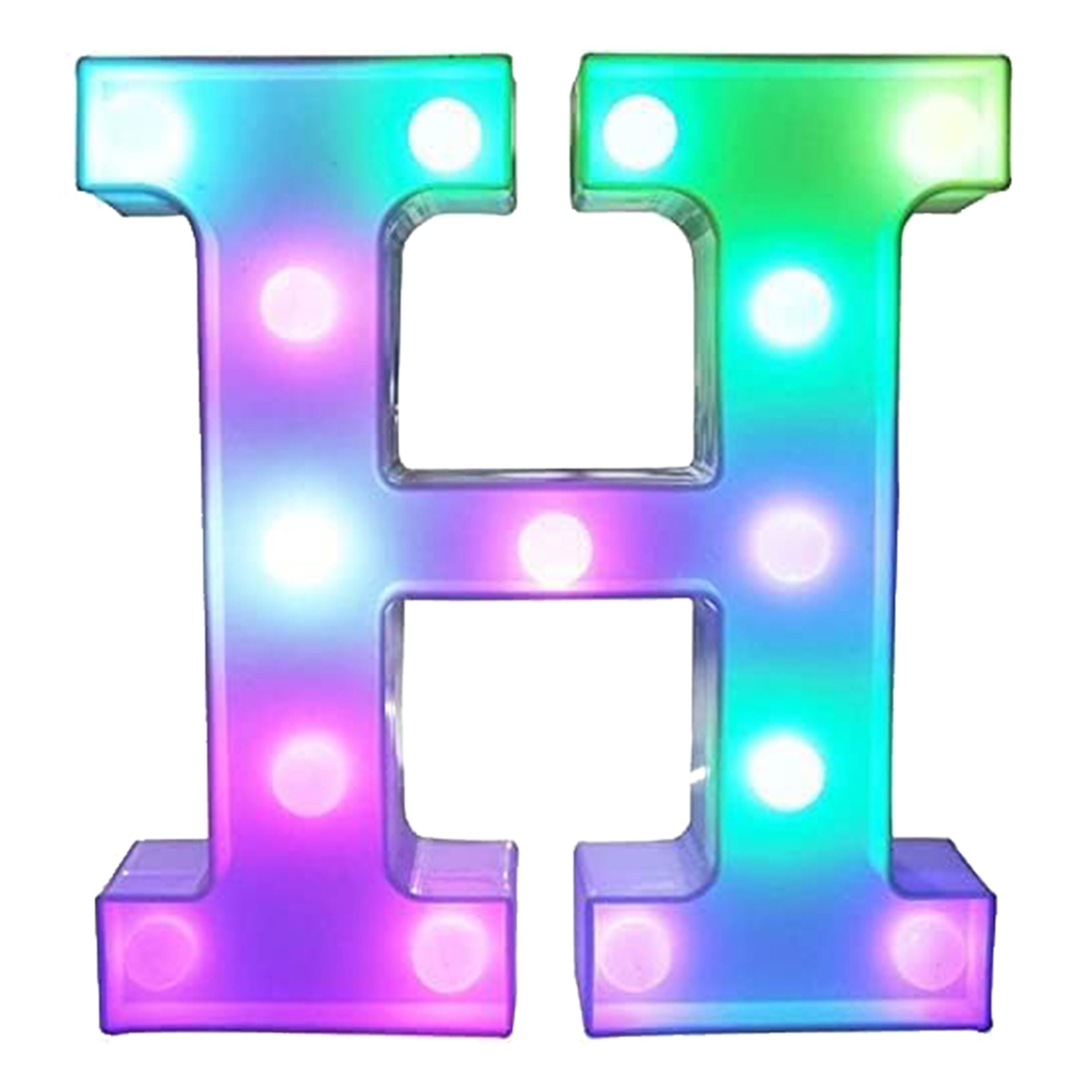 Bogstav med LED-Belysning RGB - Bogstav H