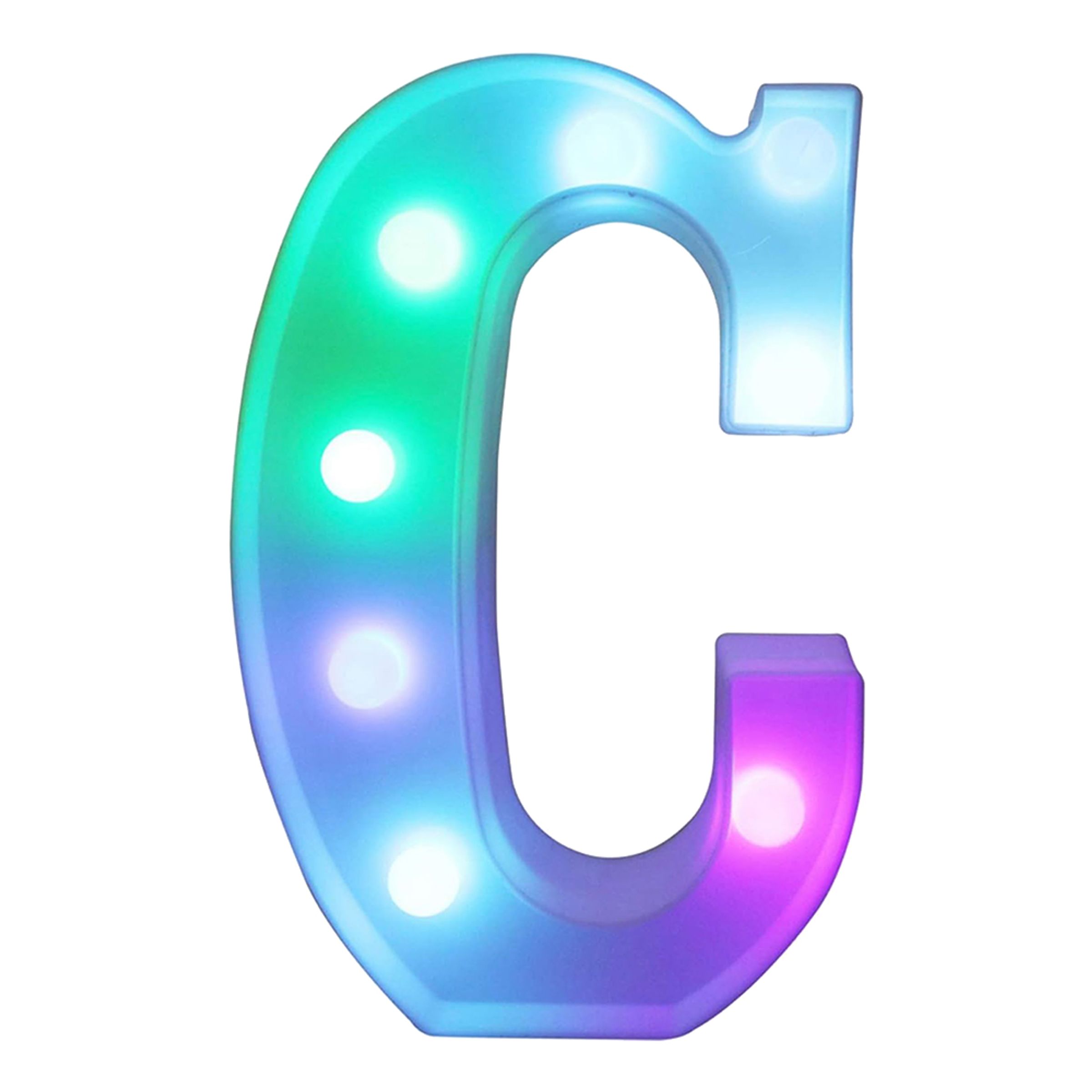 Bogstav med LED-Belysning RGB - Bogstav C
