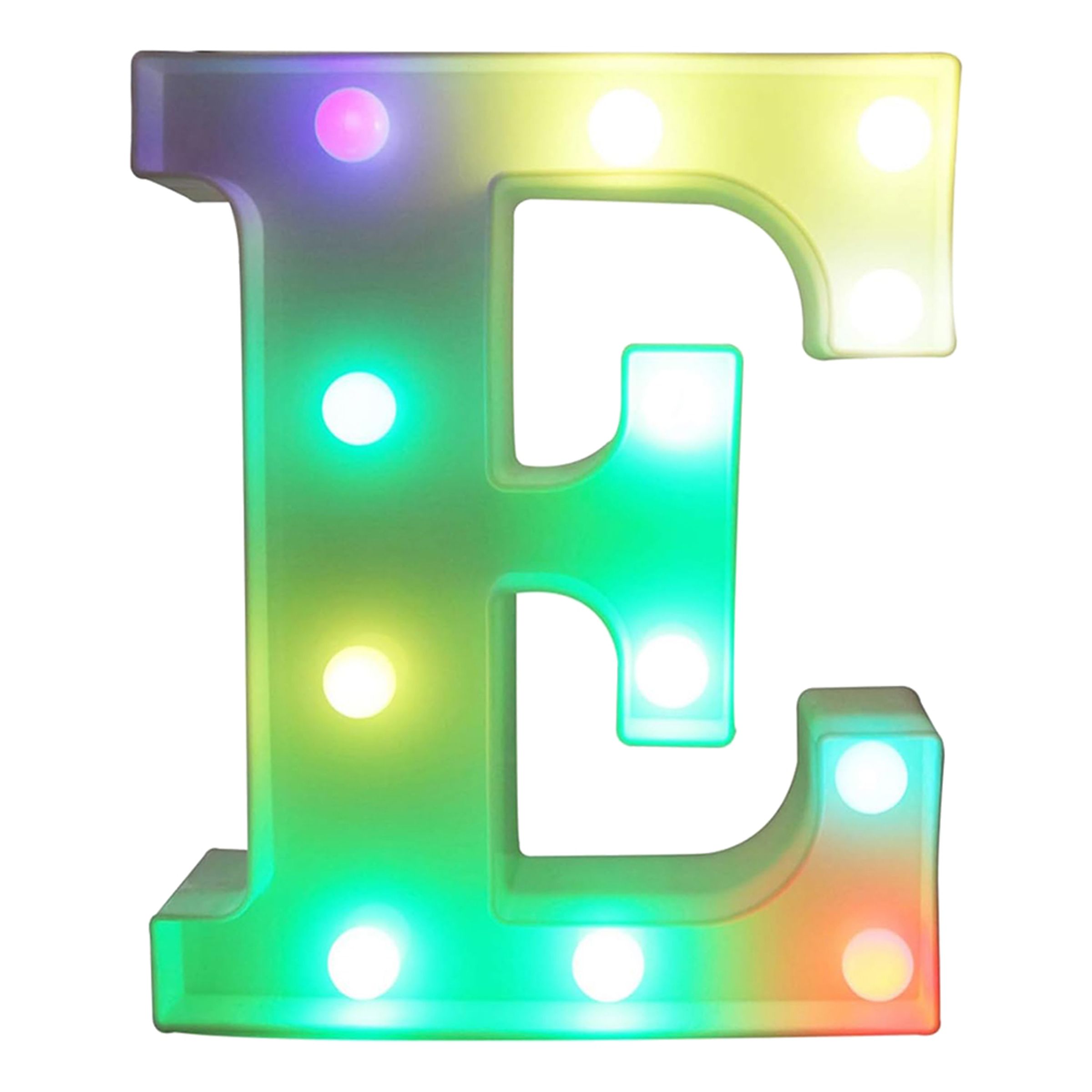 Bokstav med LED-Belysning RGB - Bokstav E | Hem - Teman - Presenter - Barnpresenter | Pryloteket