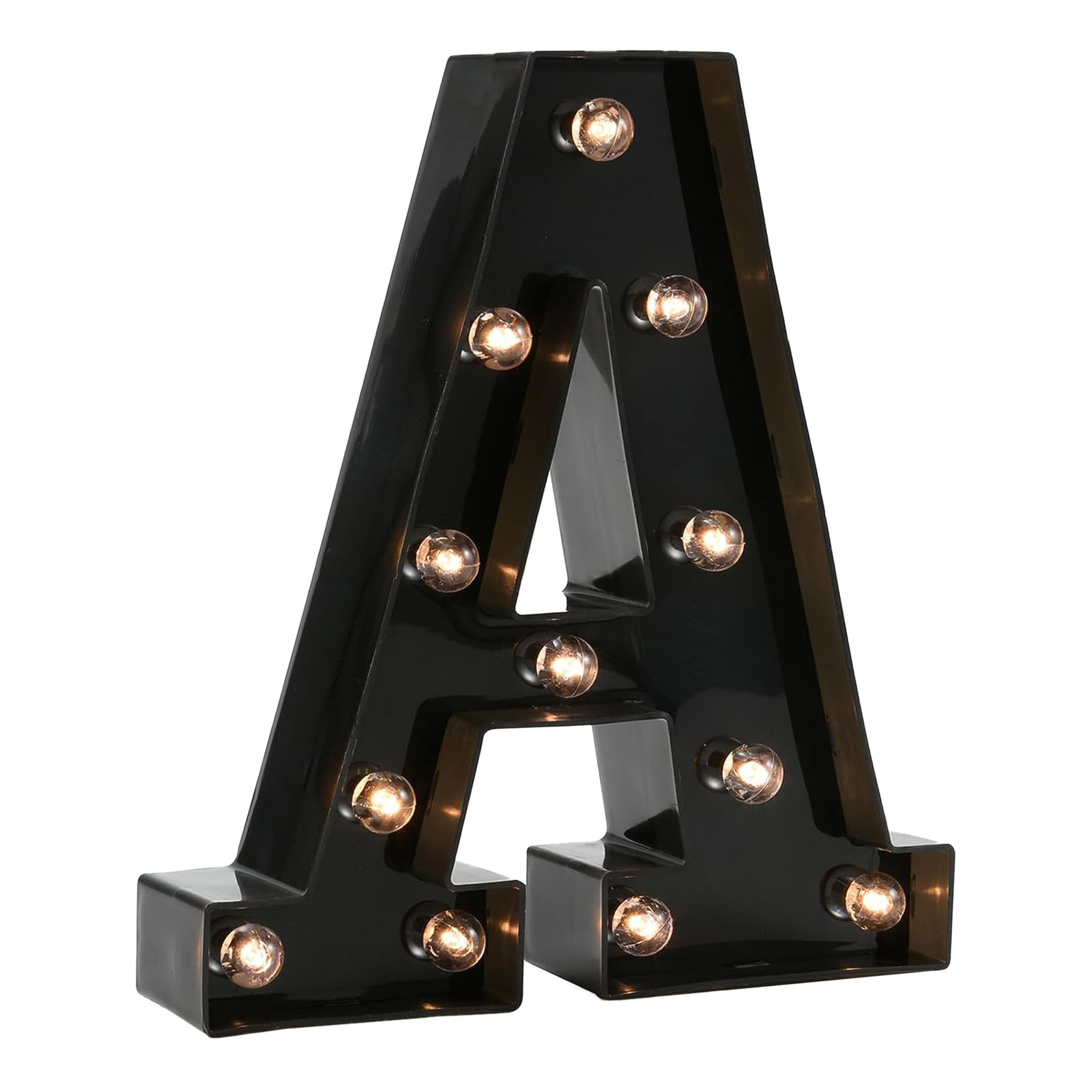 Bogstav Sort med LED-Belysning - Bogstav A