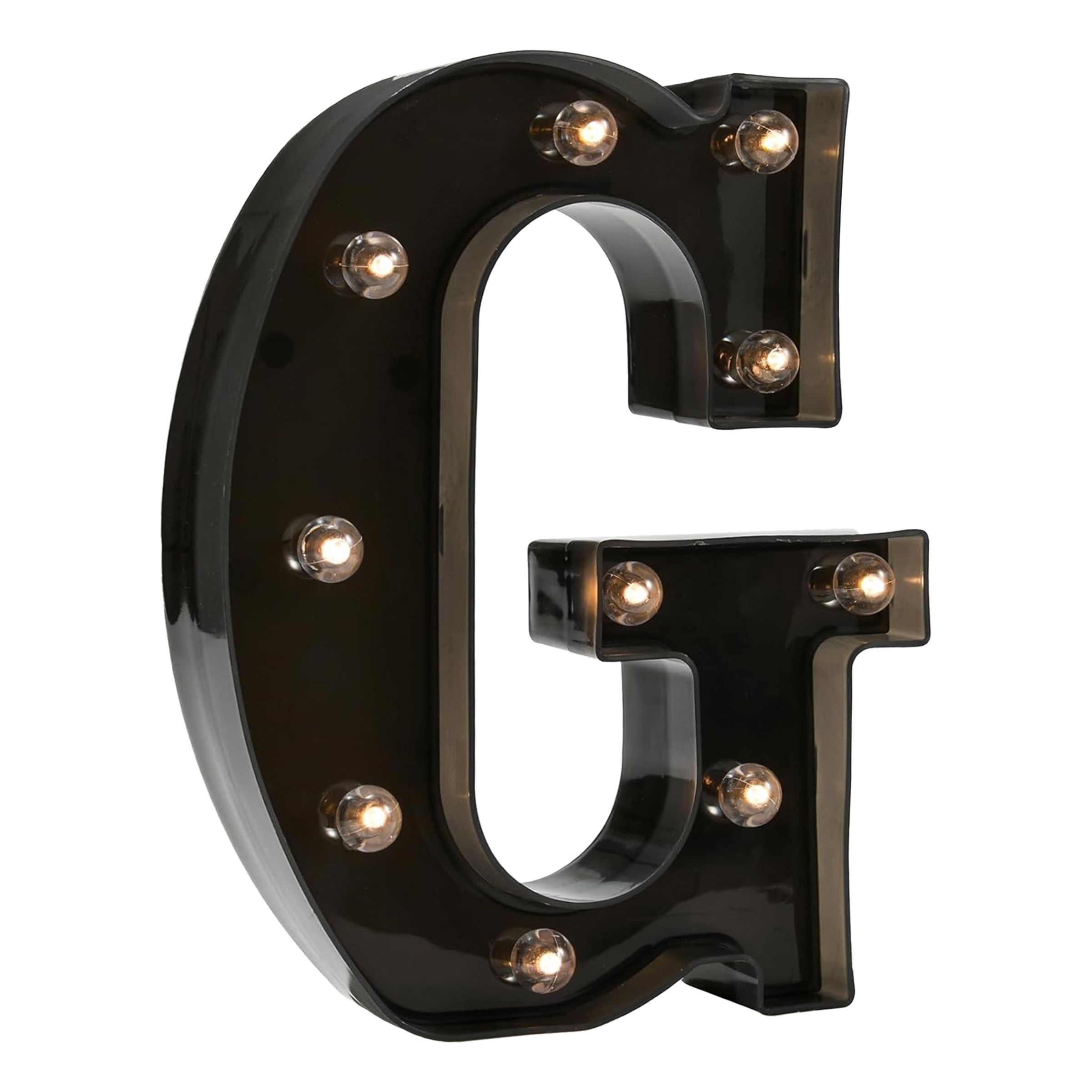 Bogstav Sort med LED-Belysning - Bogstav G