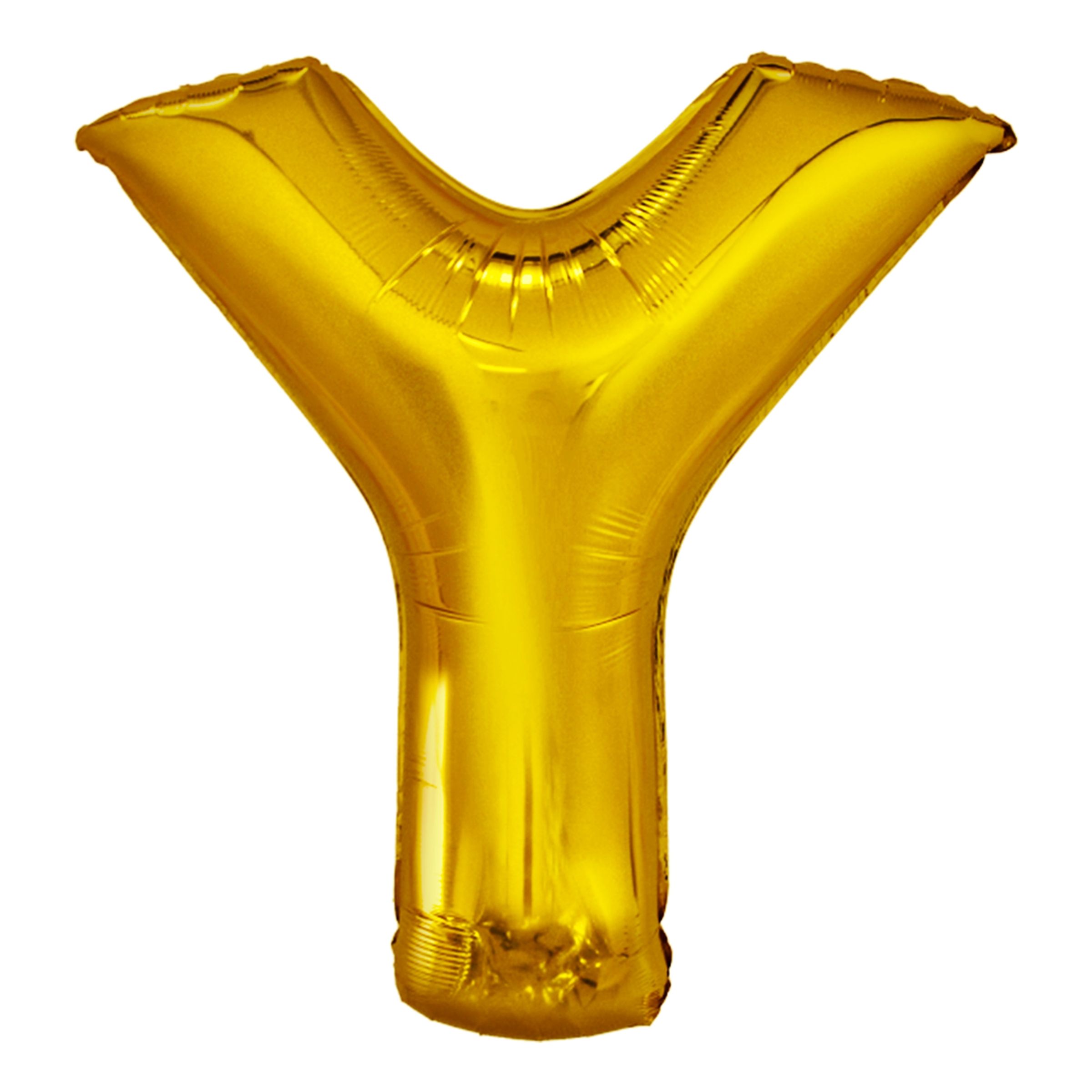 Bogstavballon Guld Metallic - Bogstav Y