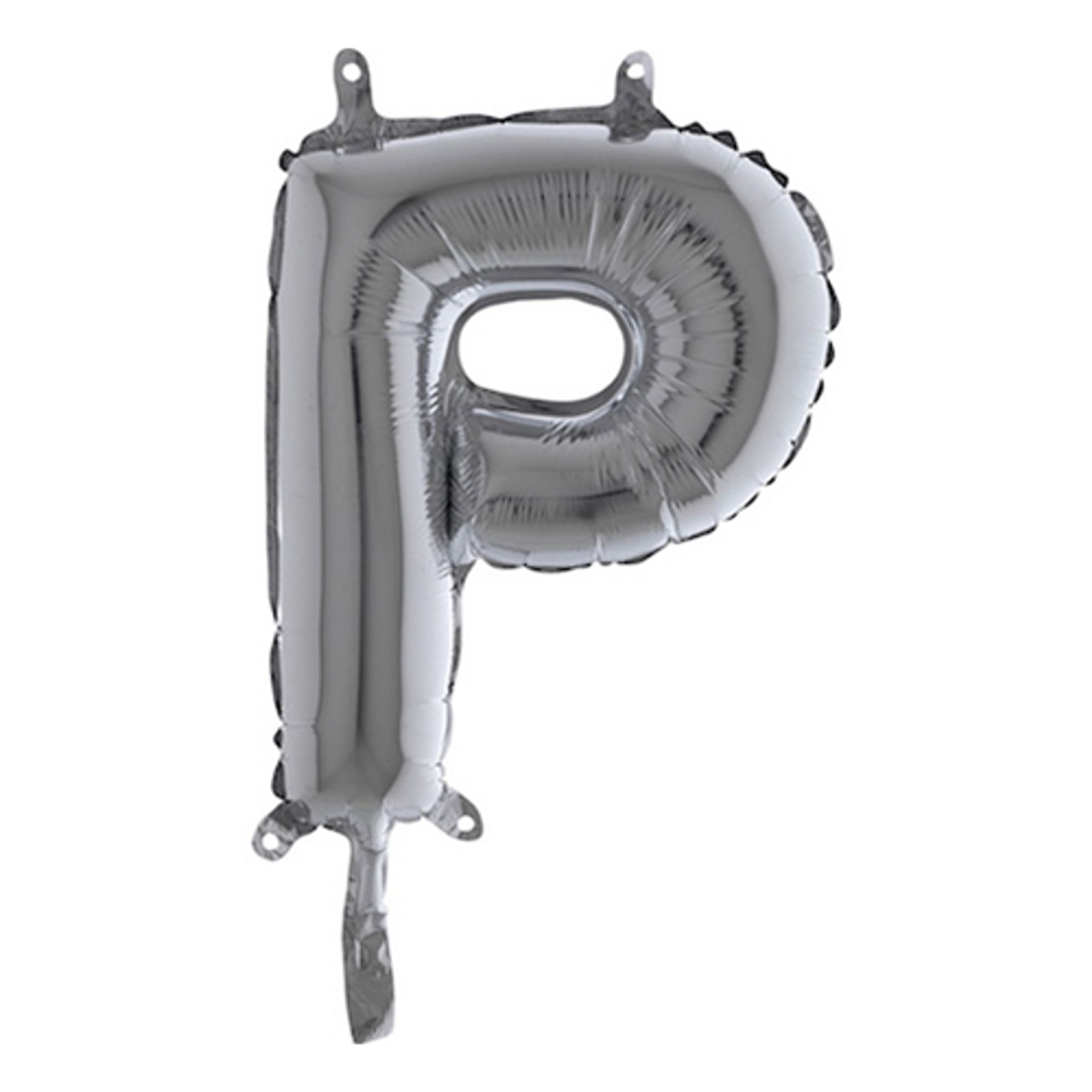 Bokstavsballong Mini Silver - Bokstav P | Hem - Festartiklar - Ballonger - Folieballonger | Party Outlet