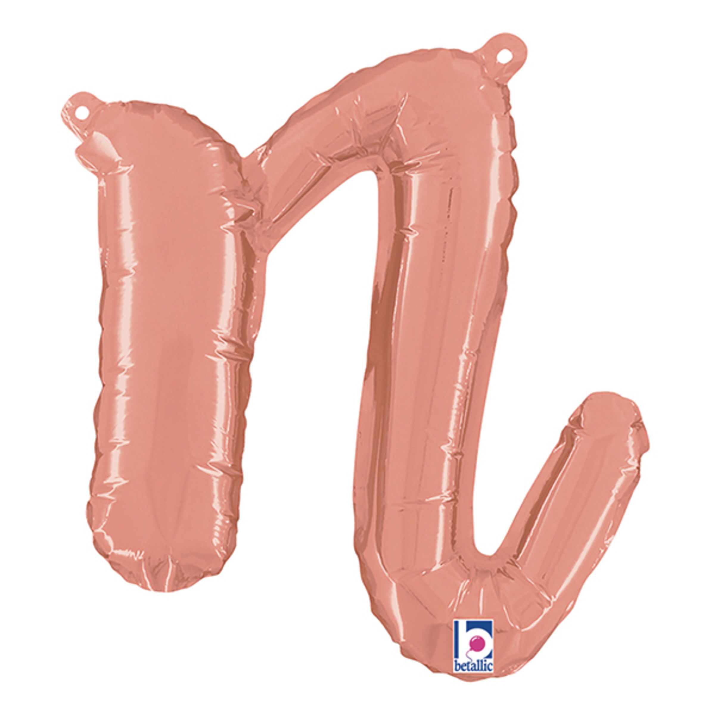 Bokstavsballong Script Roséguld - Bokstav N | Hem - Festartiklar - Ballonger - Folieballonger | Party Outlet