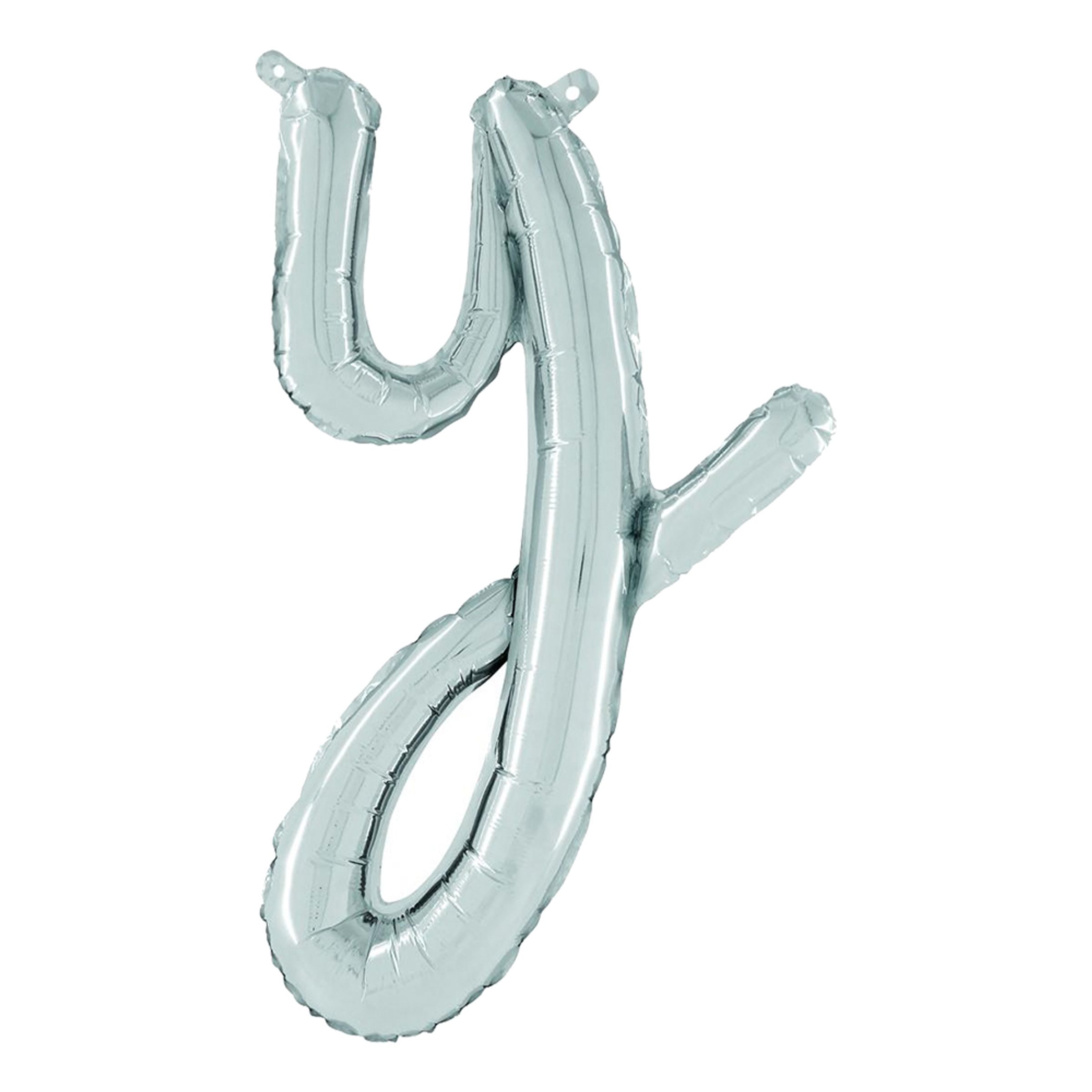 Bogstavballon Script Sølv - Bogstav Y