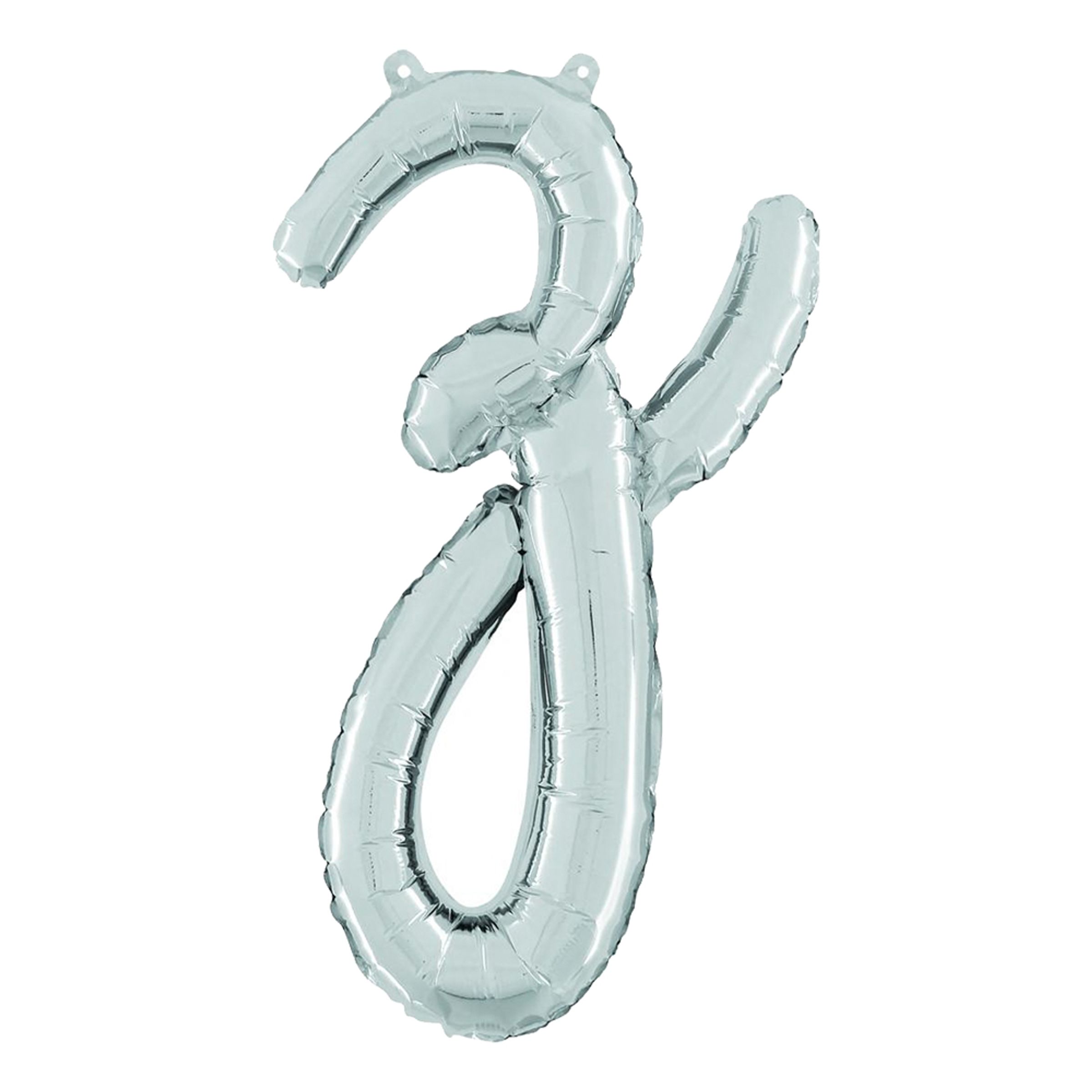 Bokstavsballong Script Silver - Bokstav Z | Hem - Festartiklar - Ballonger - Folieballonger | Party Outlet