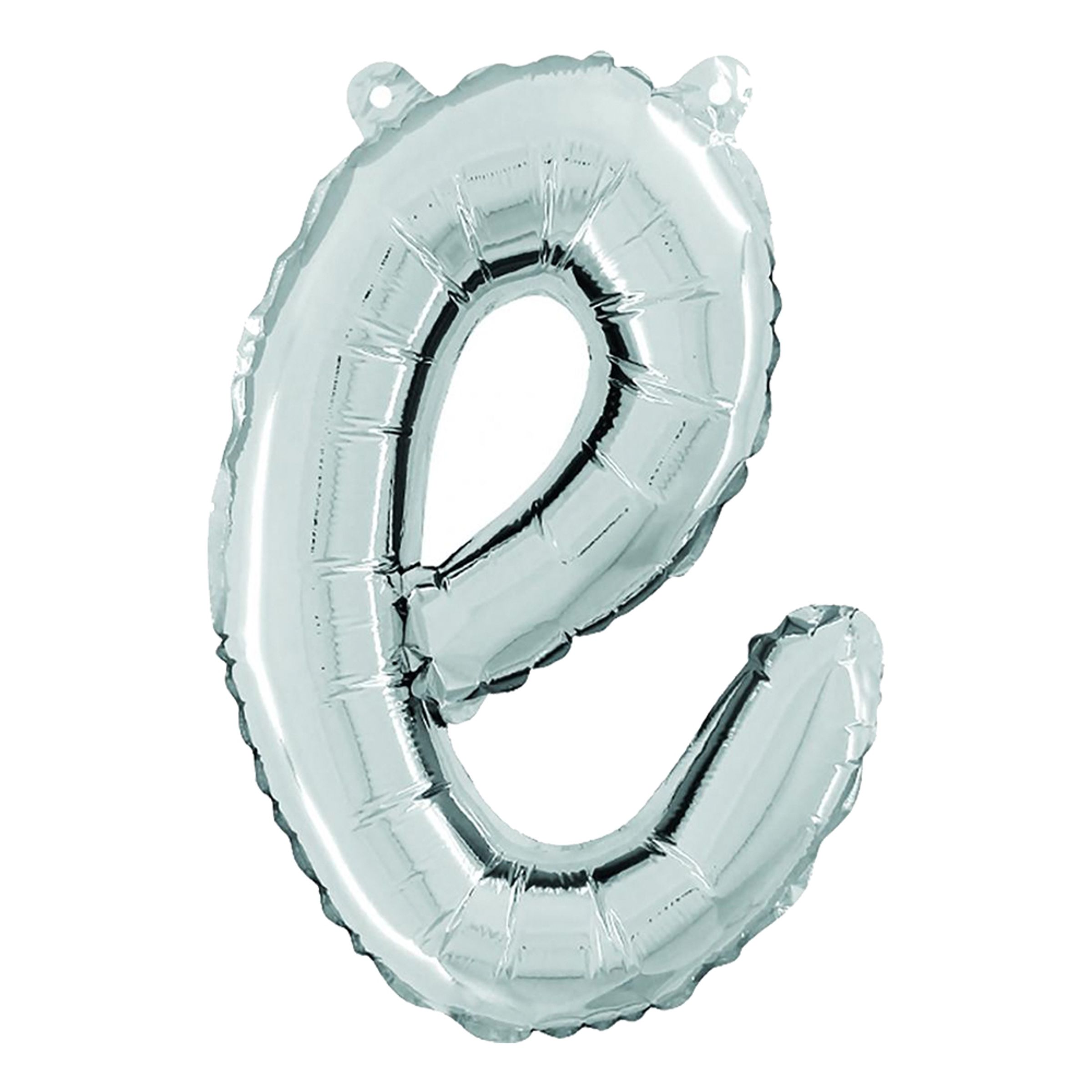 Bokstavsballong Script Silver - Bokstav E | Hem - Festartiklar - Ballonger - Folieballonger | Pryloteket