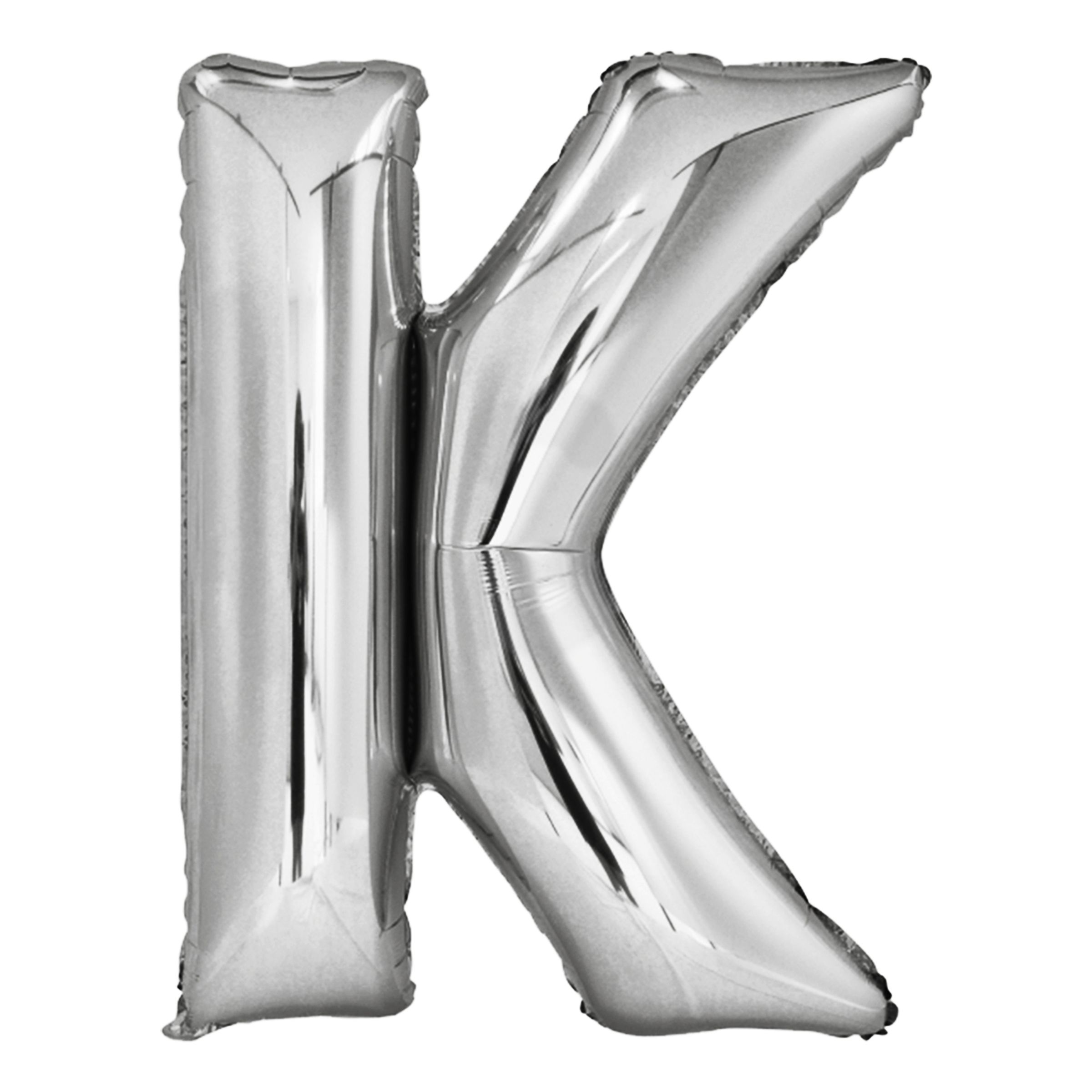 Bokstavsballong Silver Metallic - Bokstav K | Hem - Festartiklar - Ballonger - Folieballonger | Party Outlet