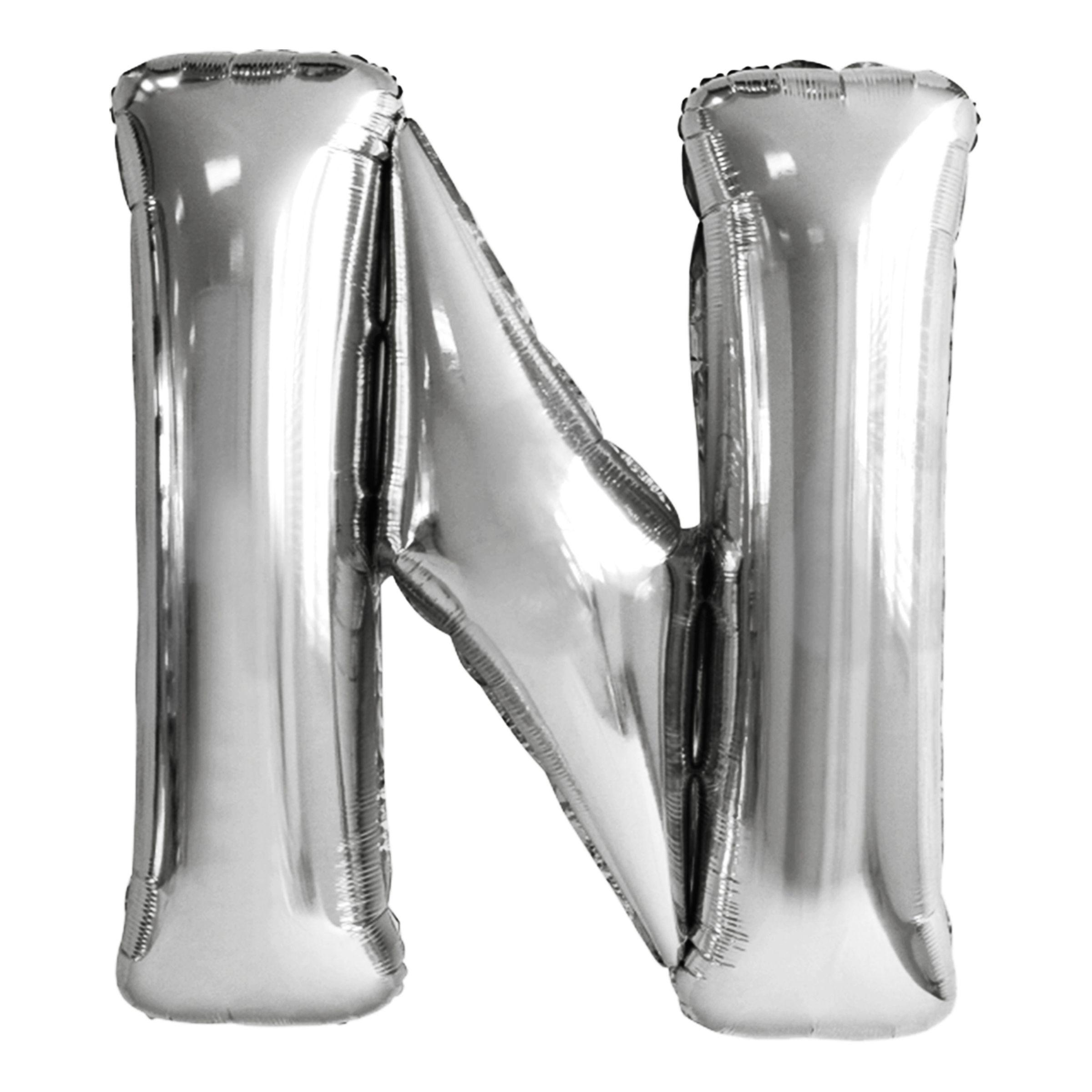 Bogstavballoner Sølv Metallic - Bogstav N