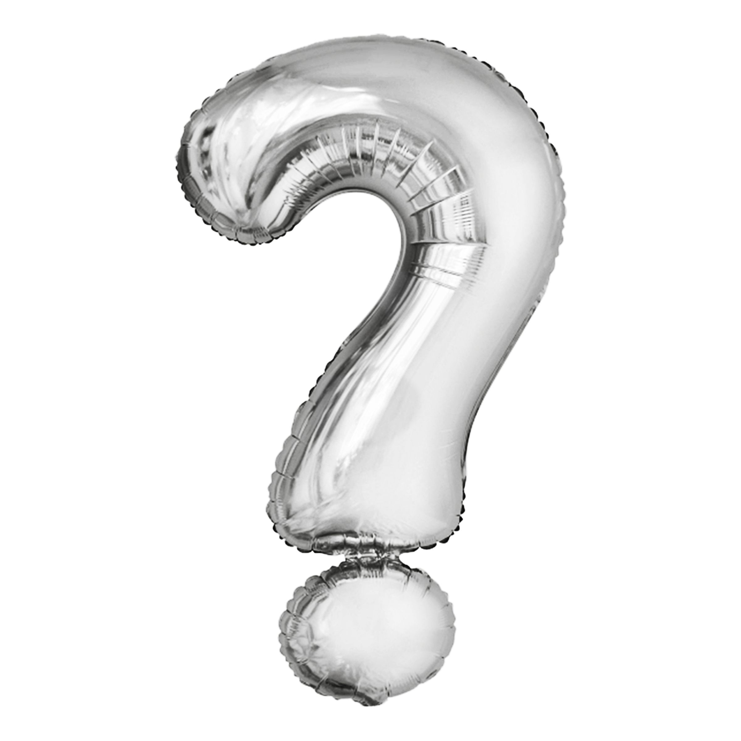Bokstavsballong Silver Metallic - Tecken ? | Hem - Festartiklar - Ballonger - Folieballonger | Pryloteket