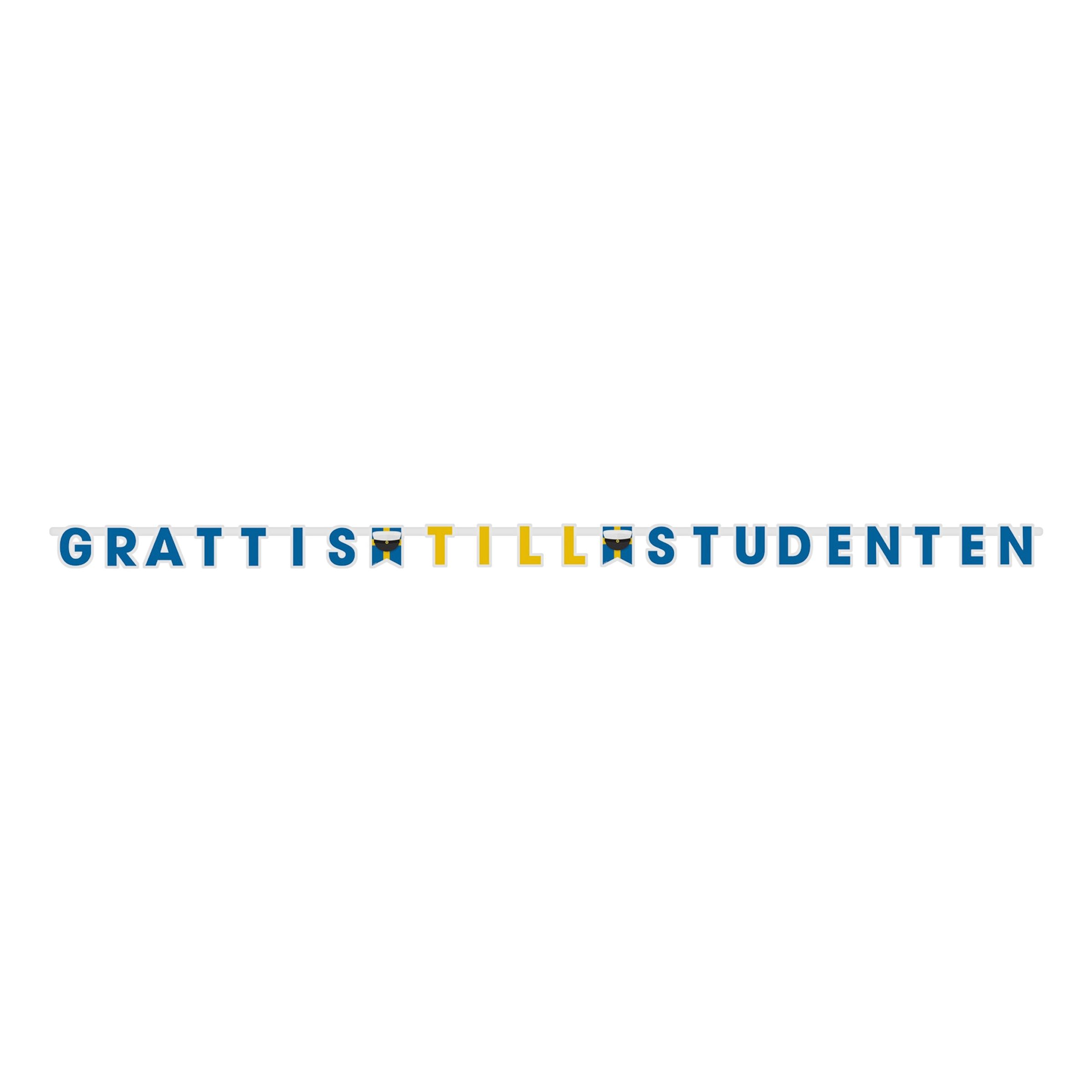 Bokstavsgirlang Grattis till Studenten | Hem - Festartiklar - Festdekoration - Girlanger | Party Outlet