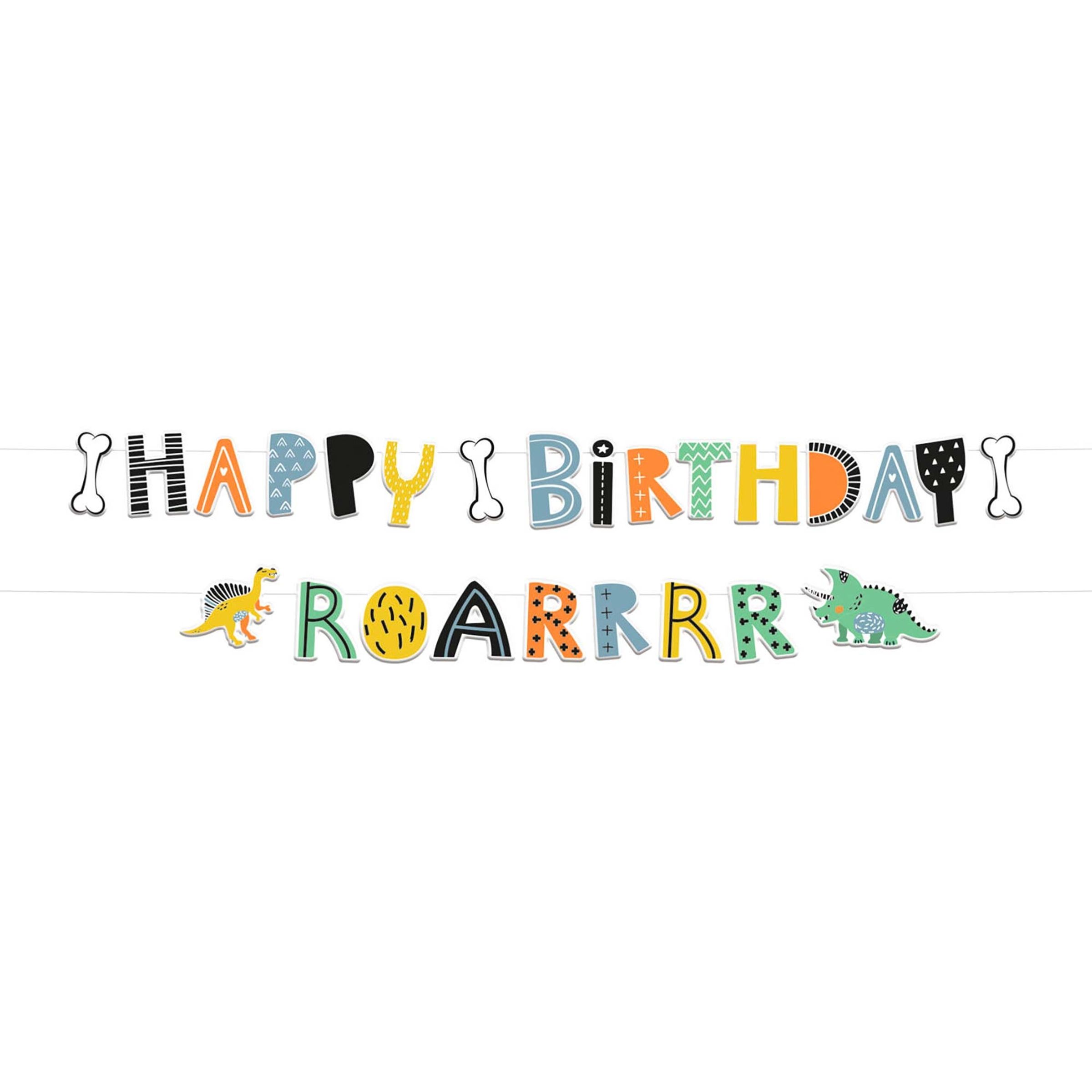 Bogstavguirlande Happy Birthday Dino Roar