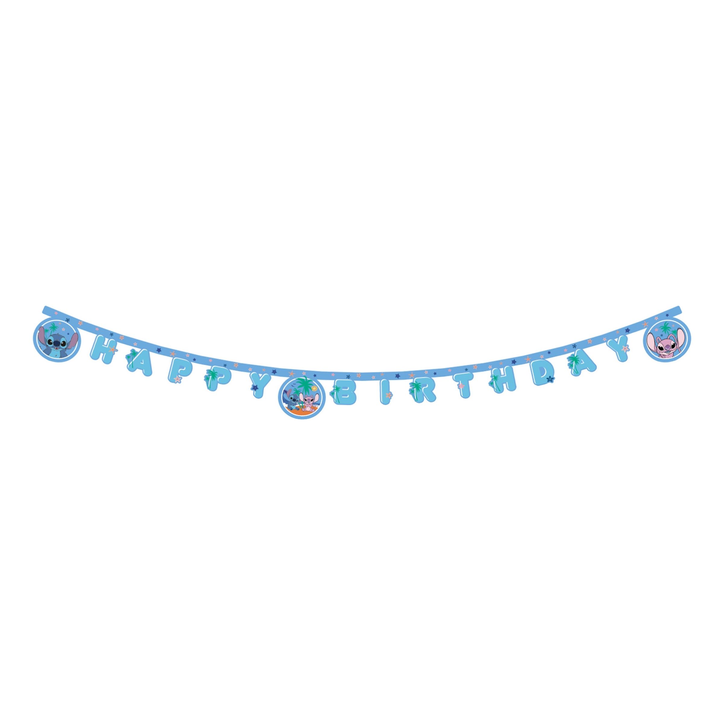 Decorata Party Happy Birthday Banner - Stitch & Angel