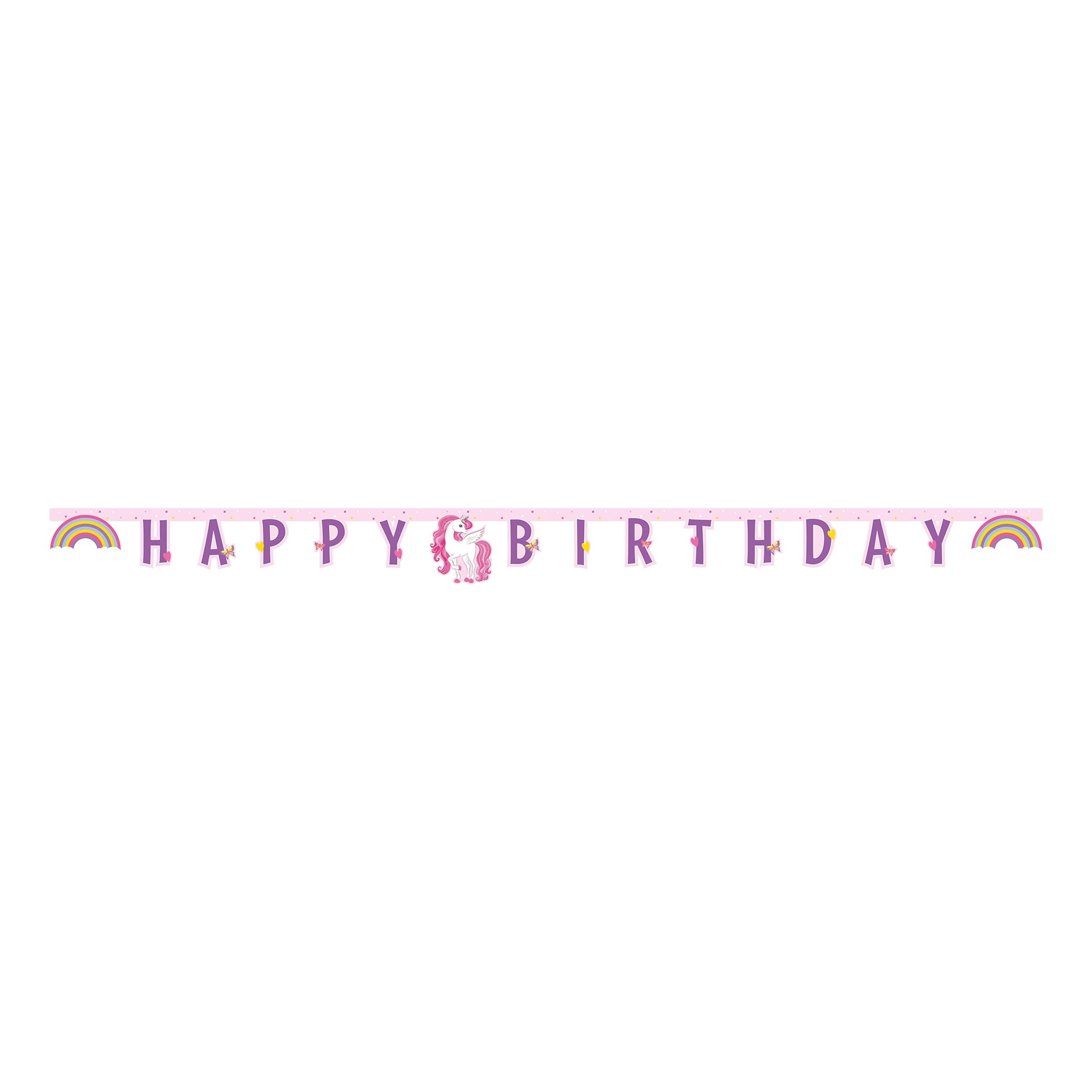 Decorata Party Happy Birthday Banner - Unicorn Rainbow Colors