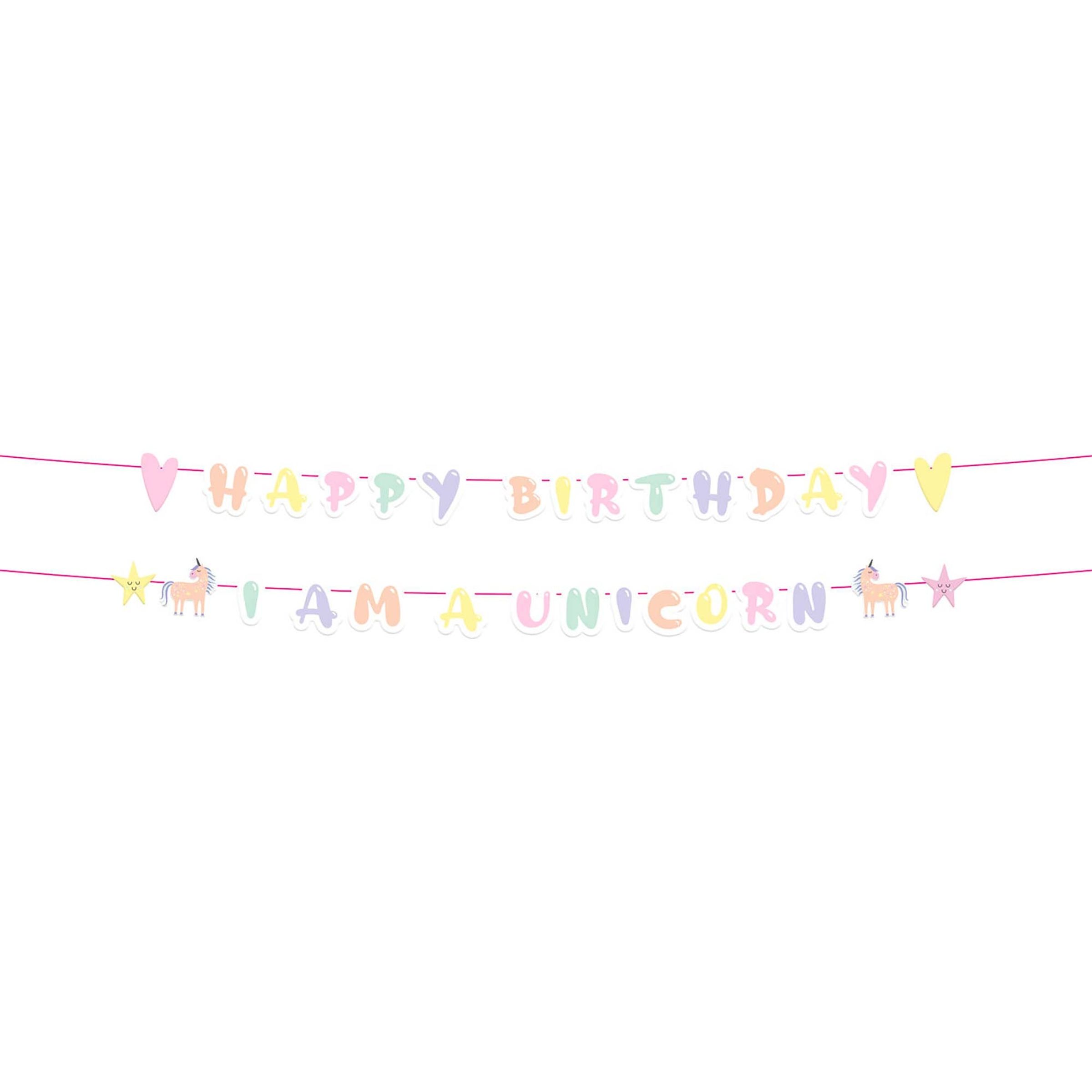 Bogstavguirlande Happy Birthday Unicorns & Rainbows