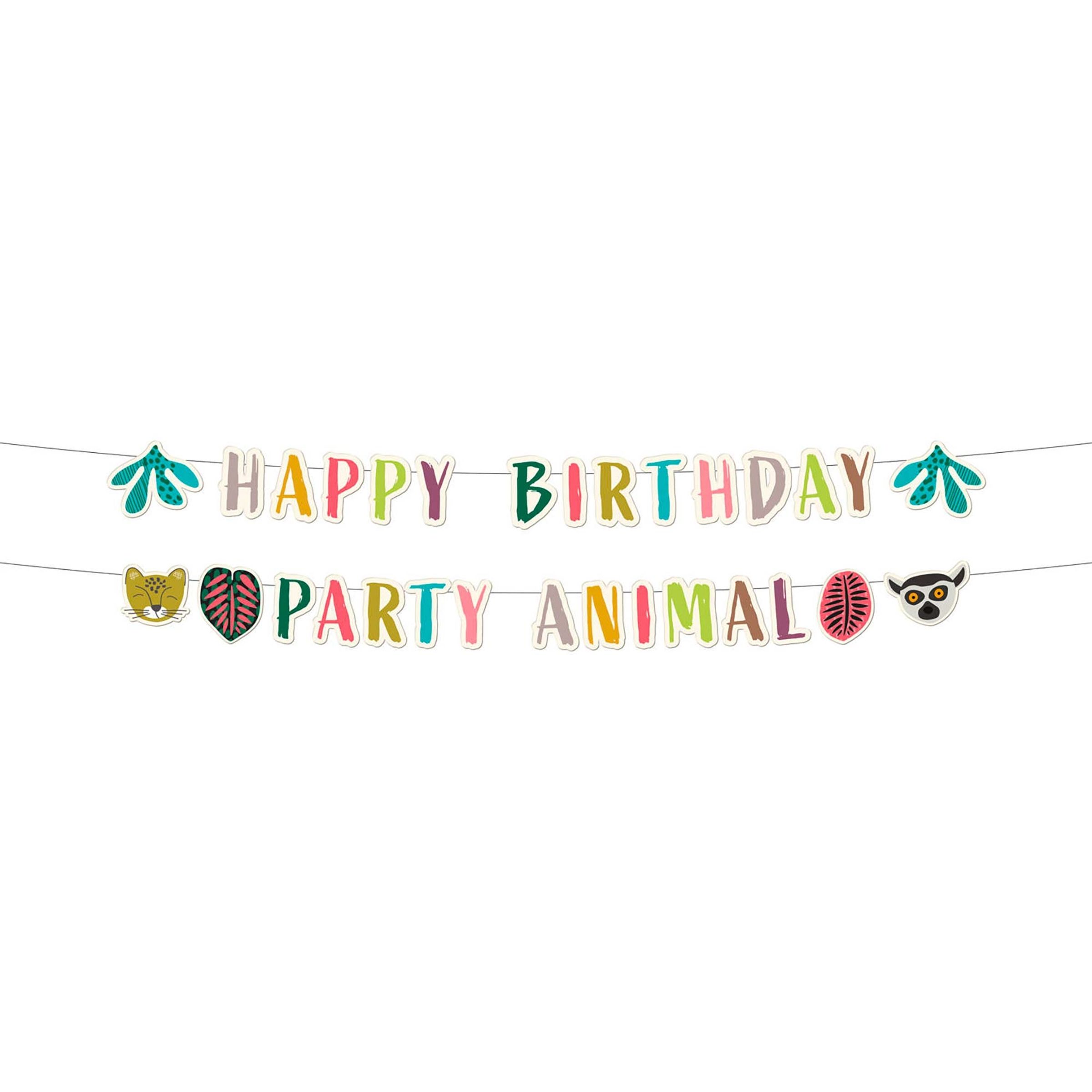 Bogstavguirlande Happy Birthday Zoo Party