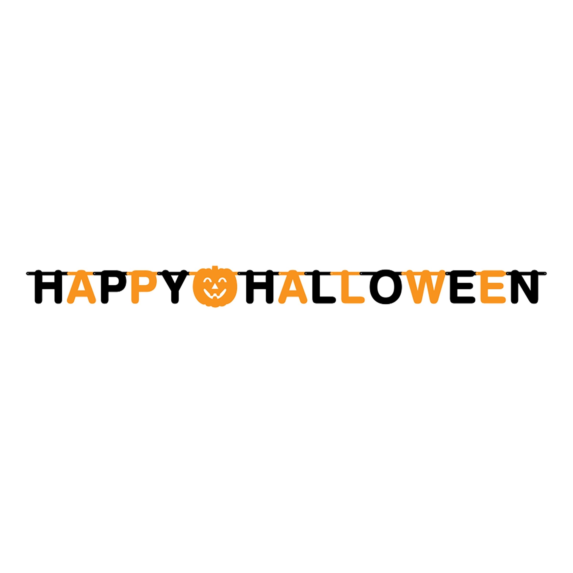 Bogstavguirlande Happy Halloween Sort/Orange