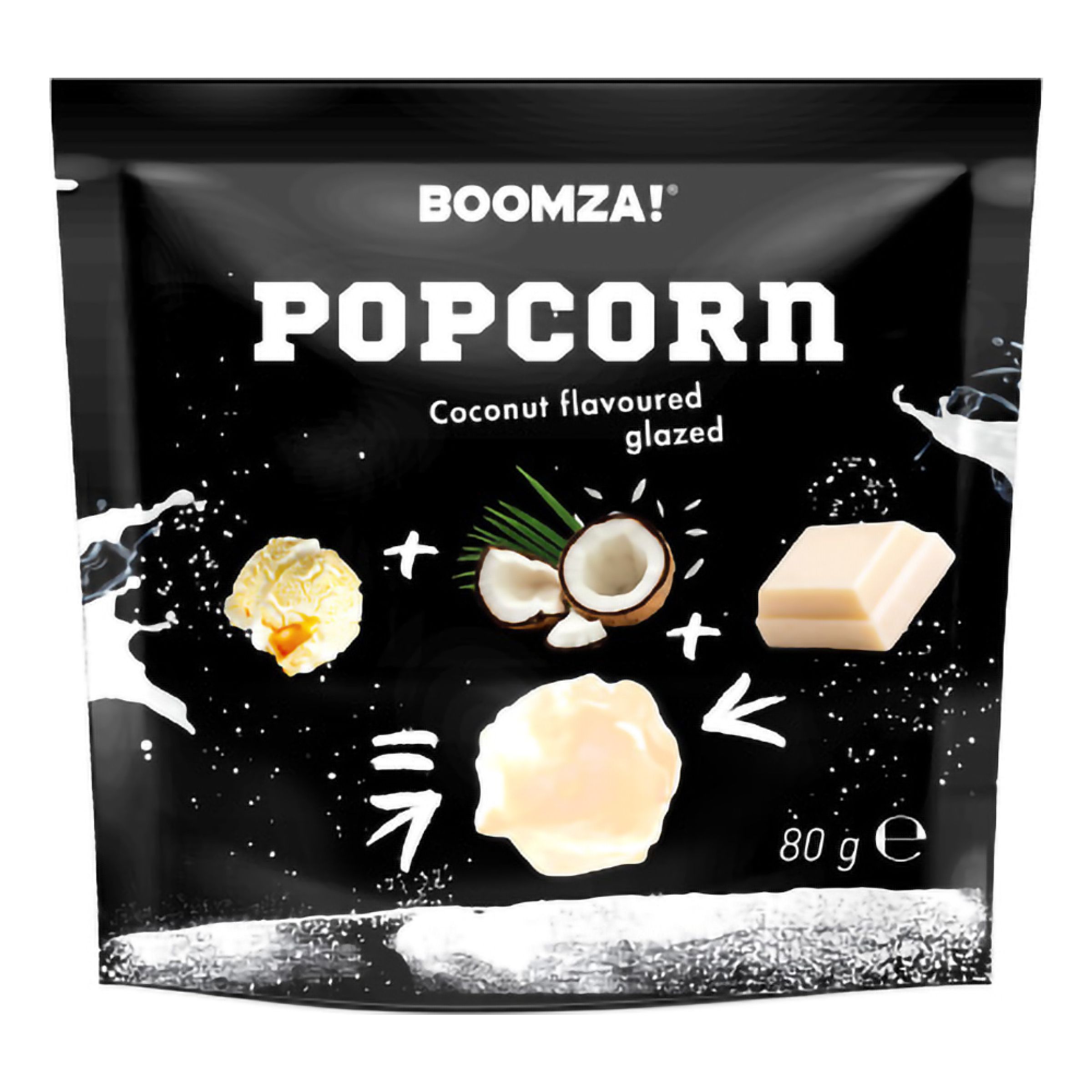 Boomza Popcorn Coconut White Chocolate - 80 g