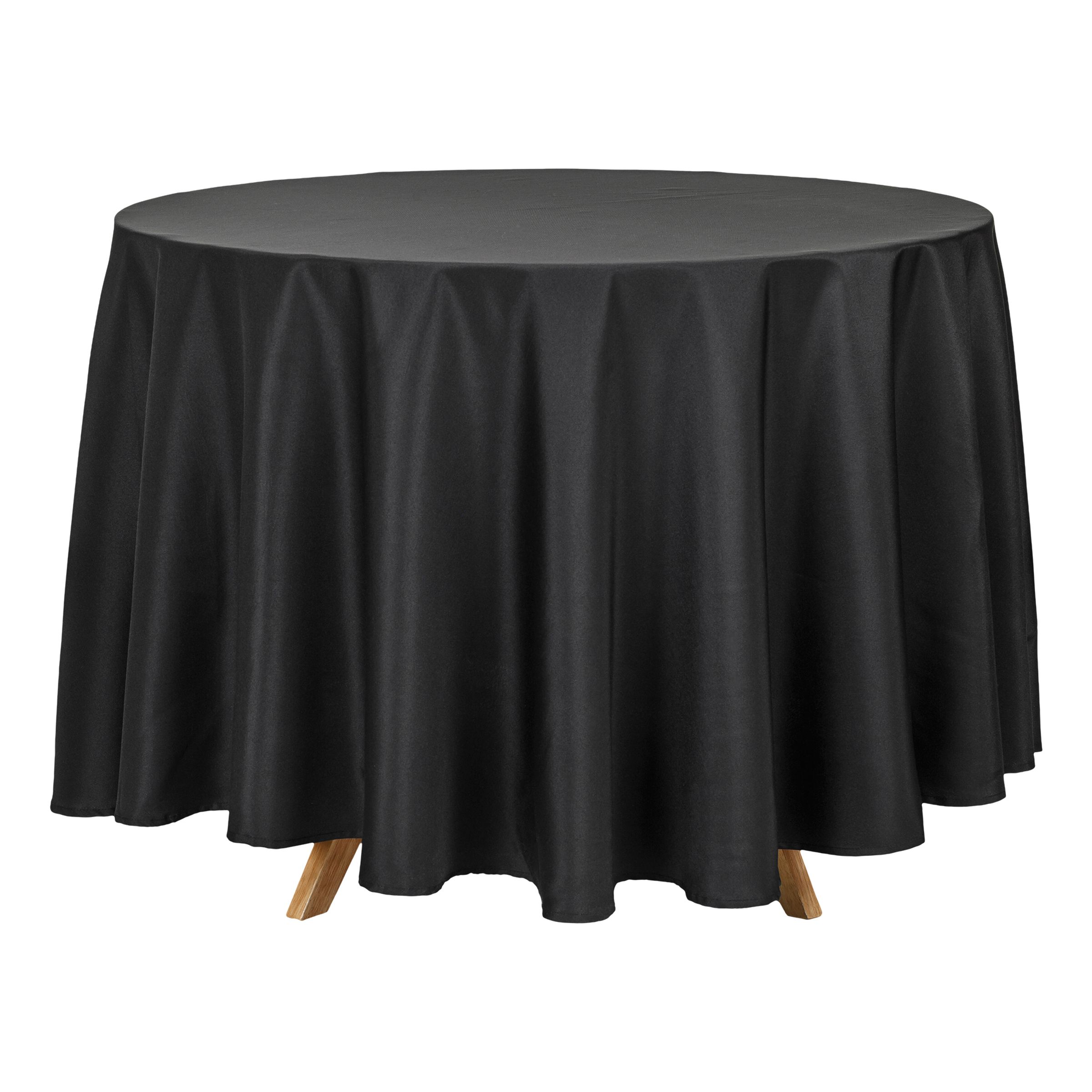 Rund sort stofdug, 230 cm