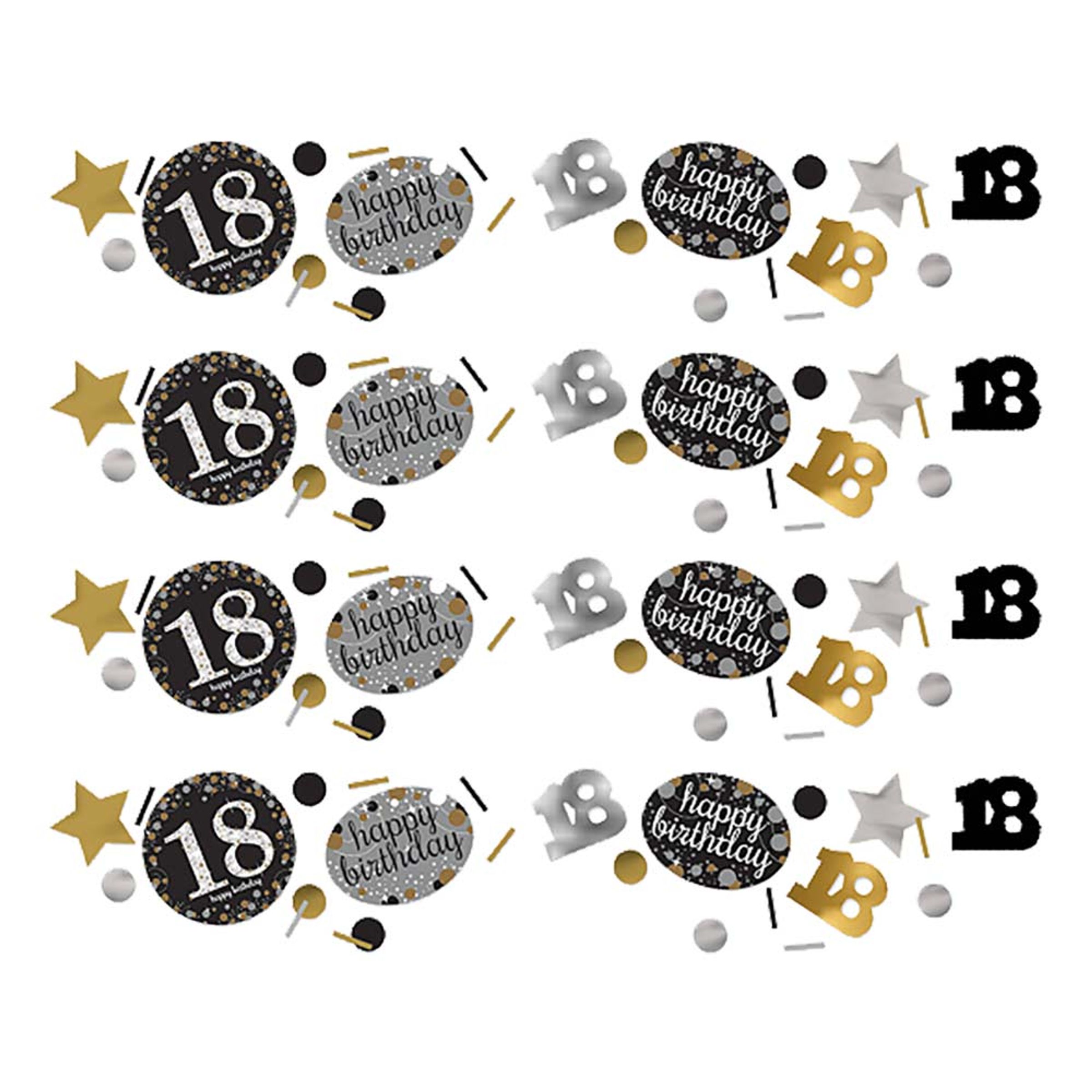 Bordkonfetti 18 Sølv/Guld Glitter - 34 gram