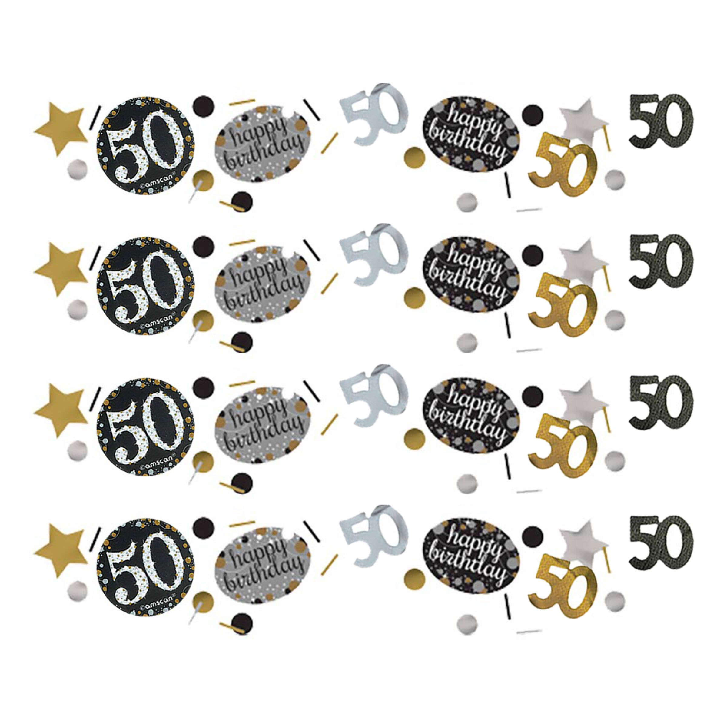 Bordkonfetti 50 Sølv/Guld Glitter - 34 gram