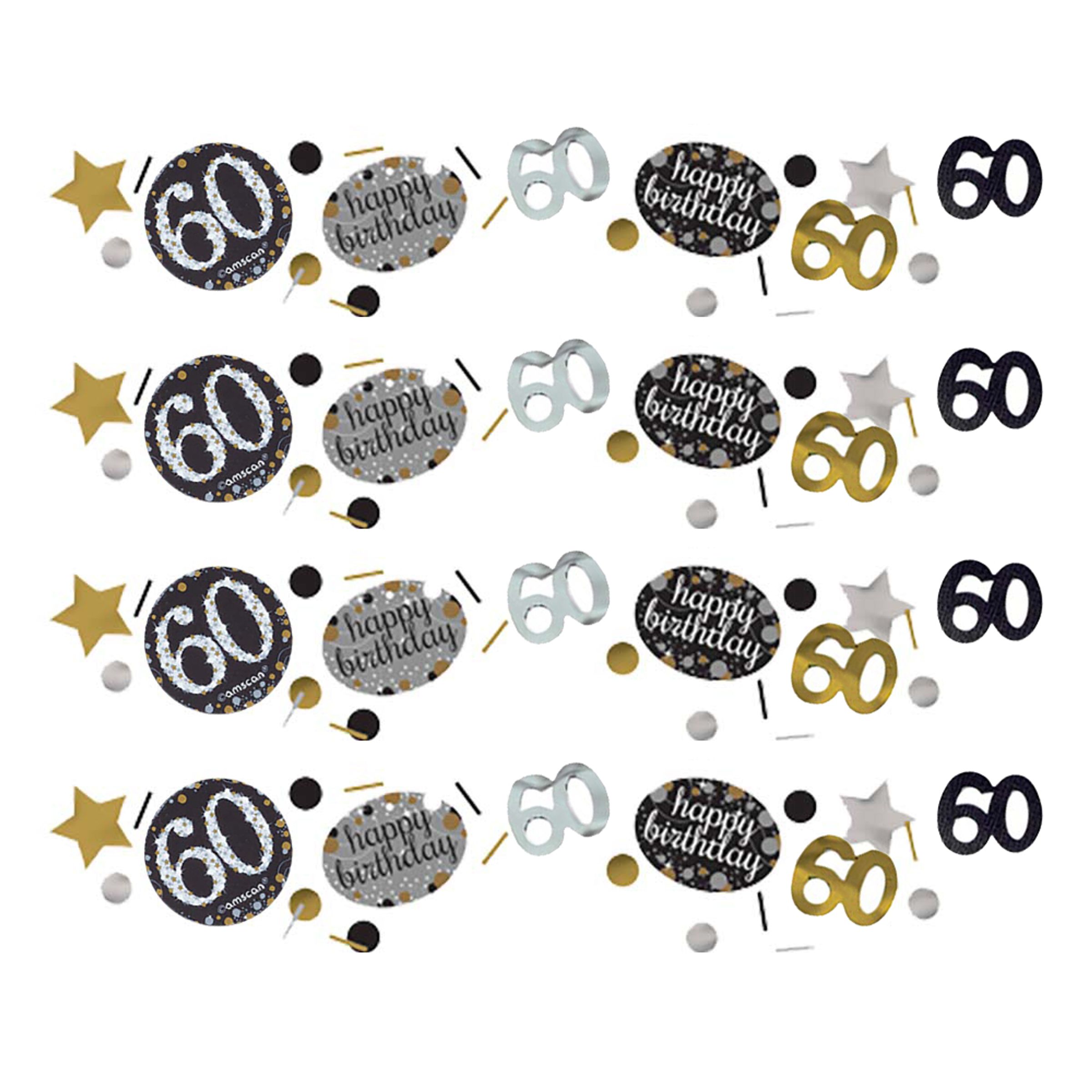 Bordkonfetti 60 Sølv/Guld Glitter - 34 gram