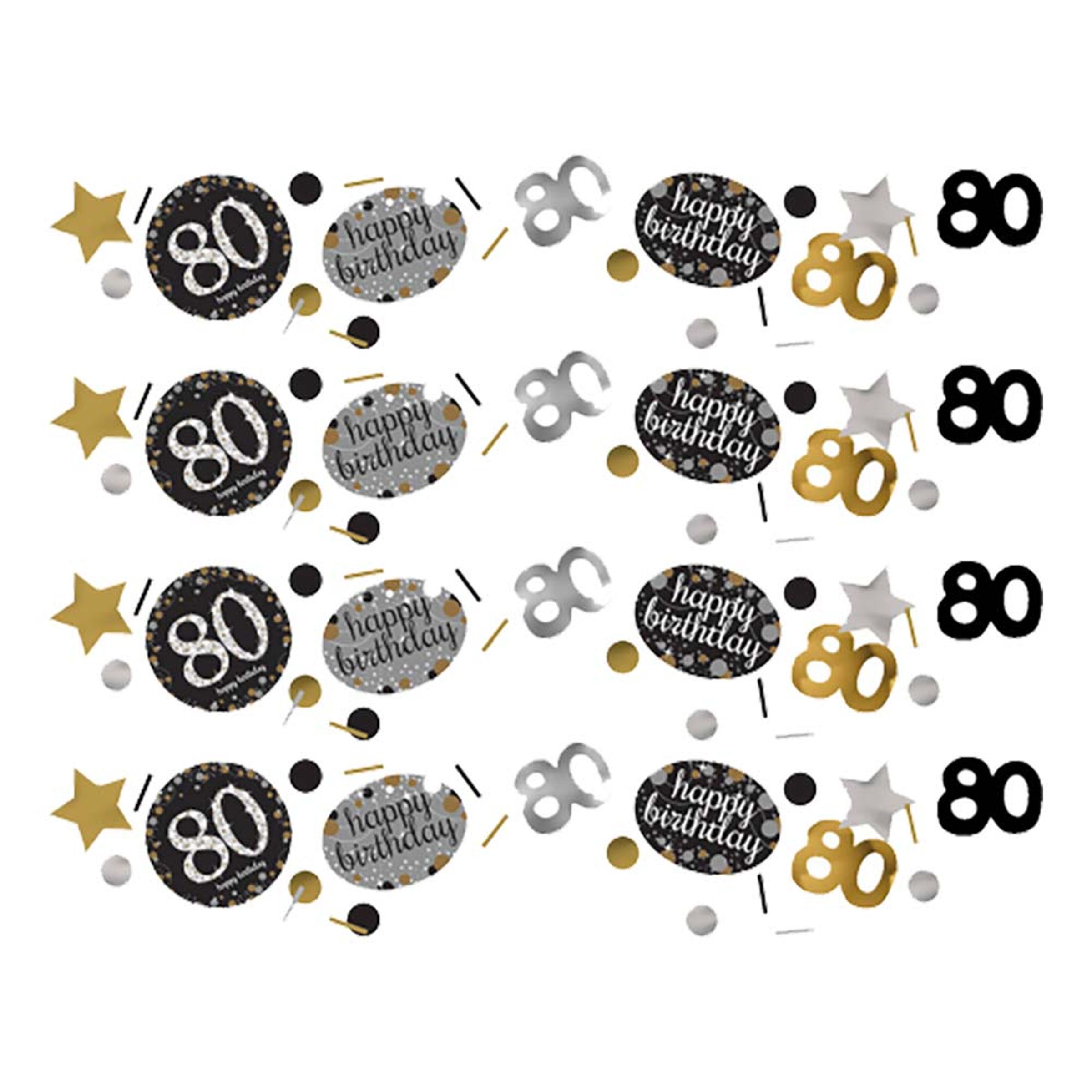 Bordkonfetti 80 Sølv/Guld Glitter - 34 gram
