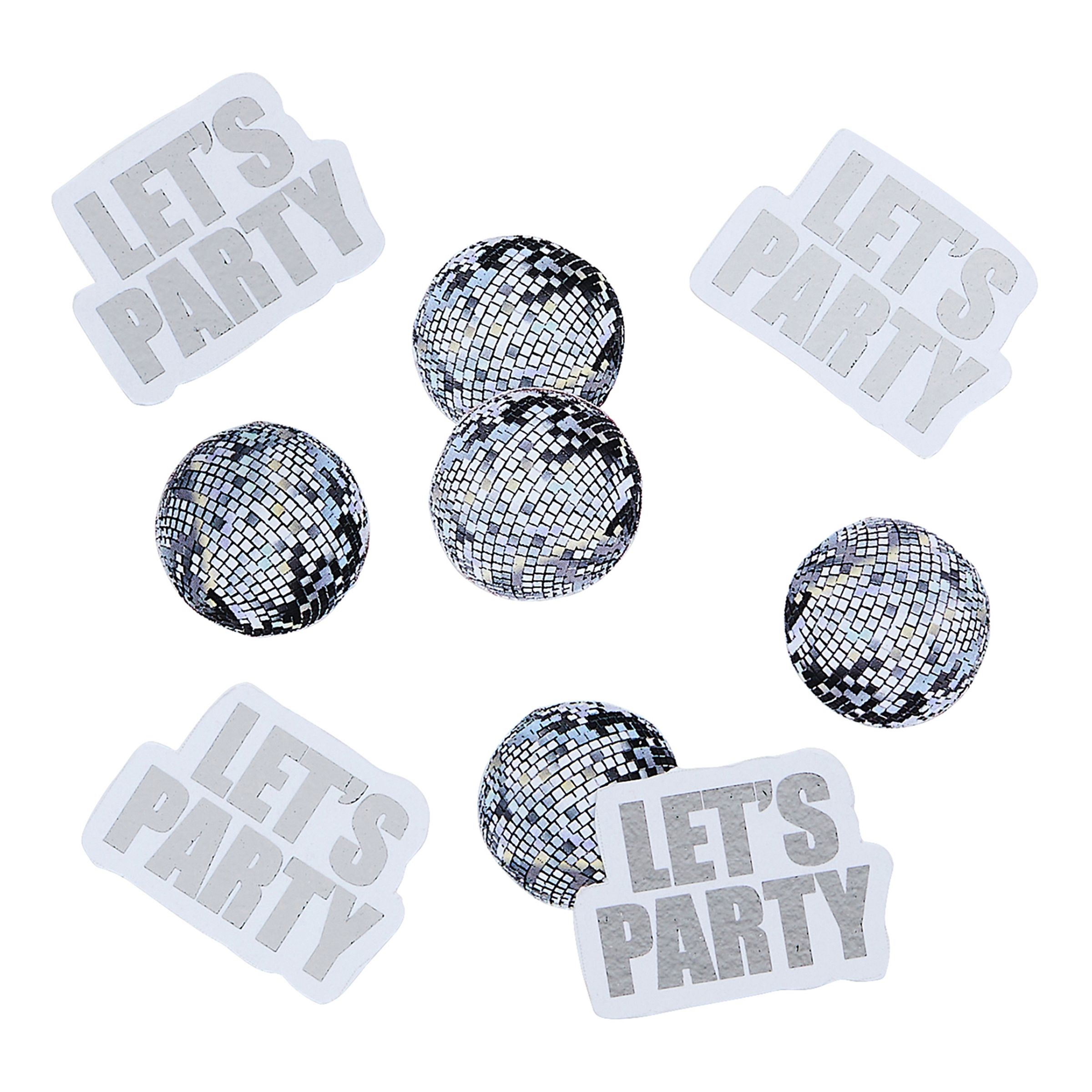 Bordskonfetti Let's Party Silver Disco - 14 g
