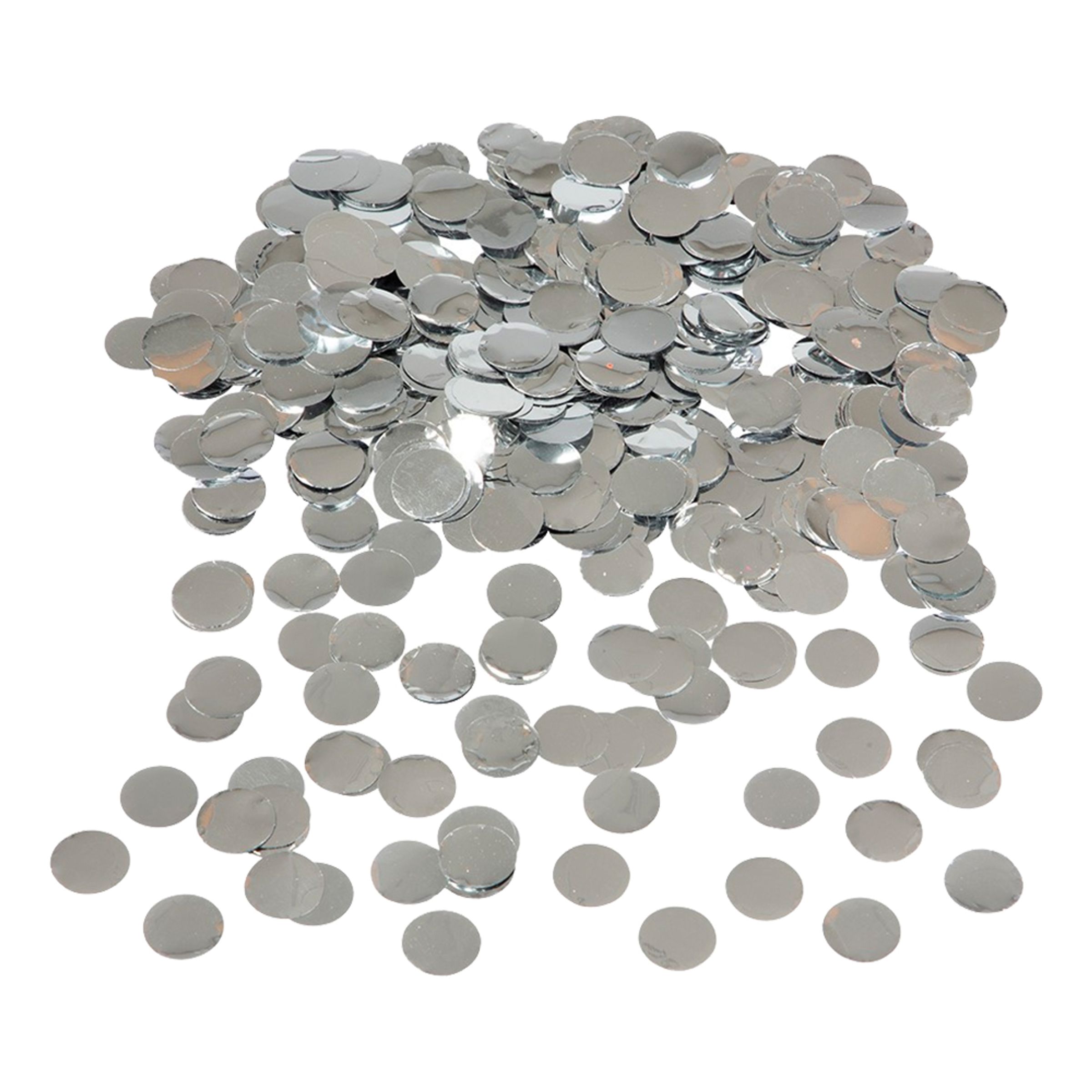Bordkonfetti Rund Sølv Metallic - 15 gram