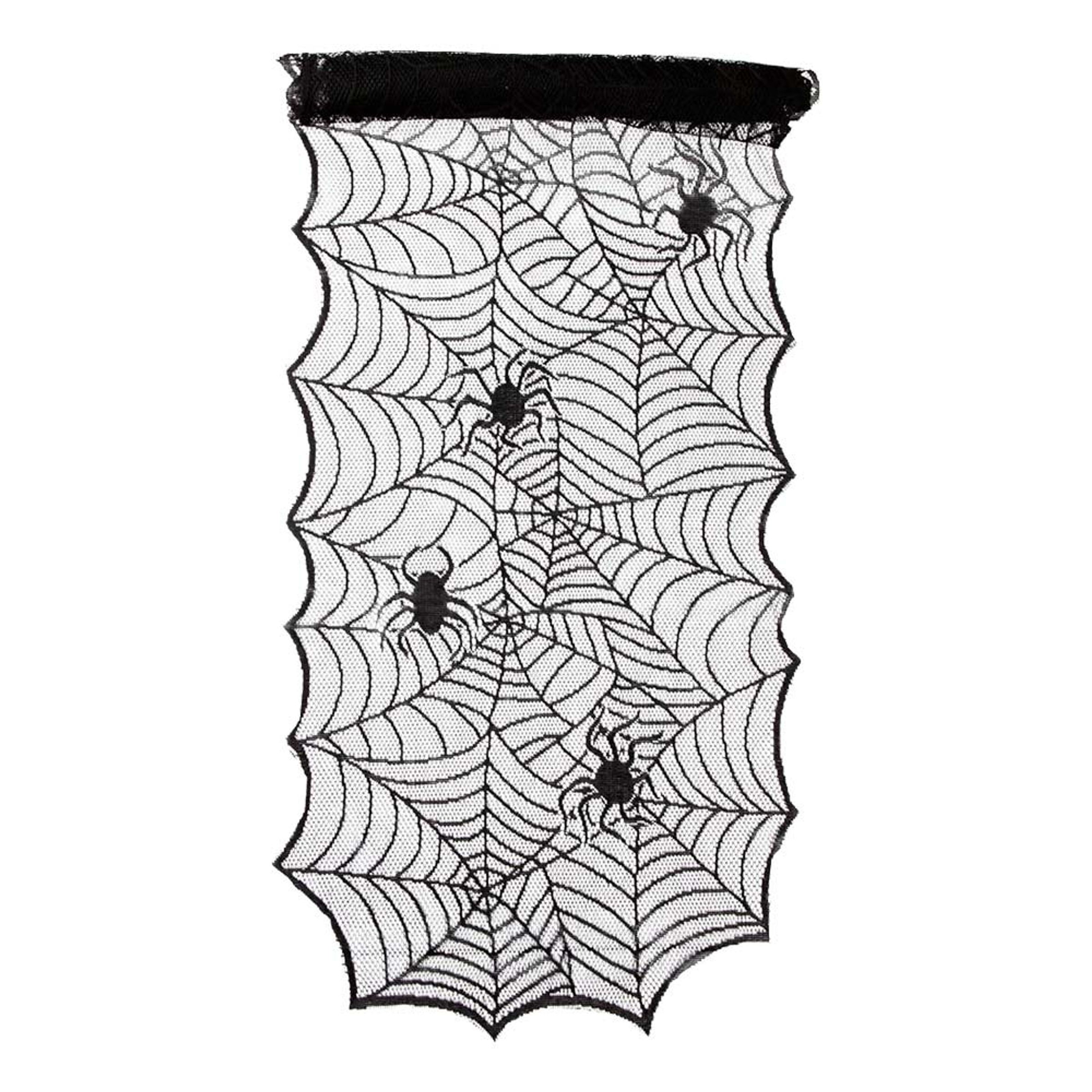 Halloween bordløber 180 cm. - Edderkopper