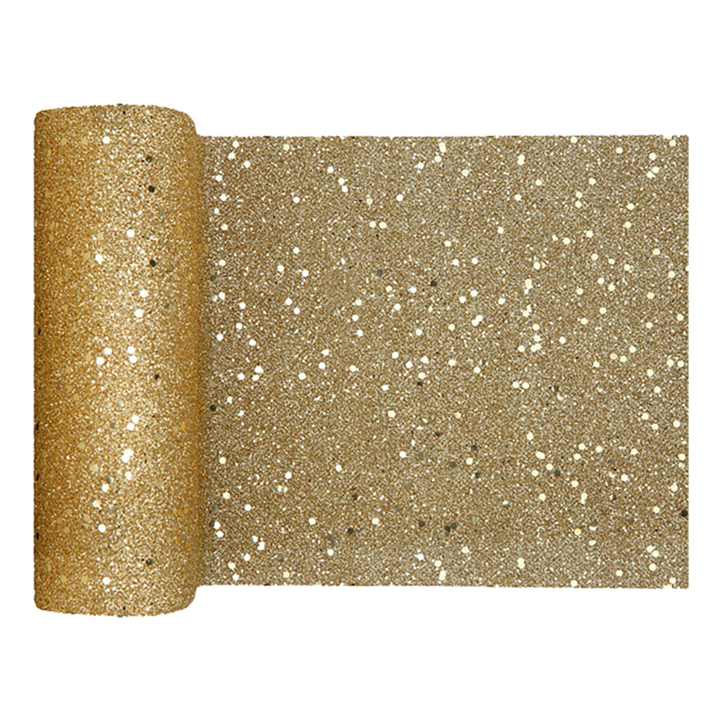 Bordløber Tyk Guld Glitter