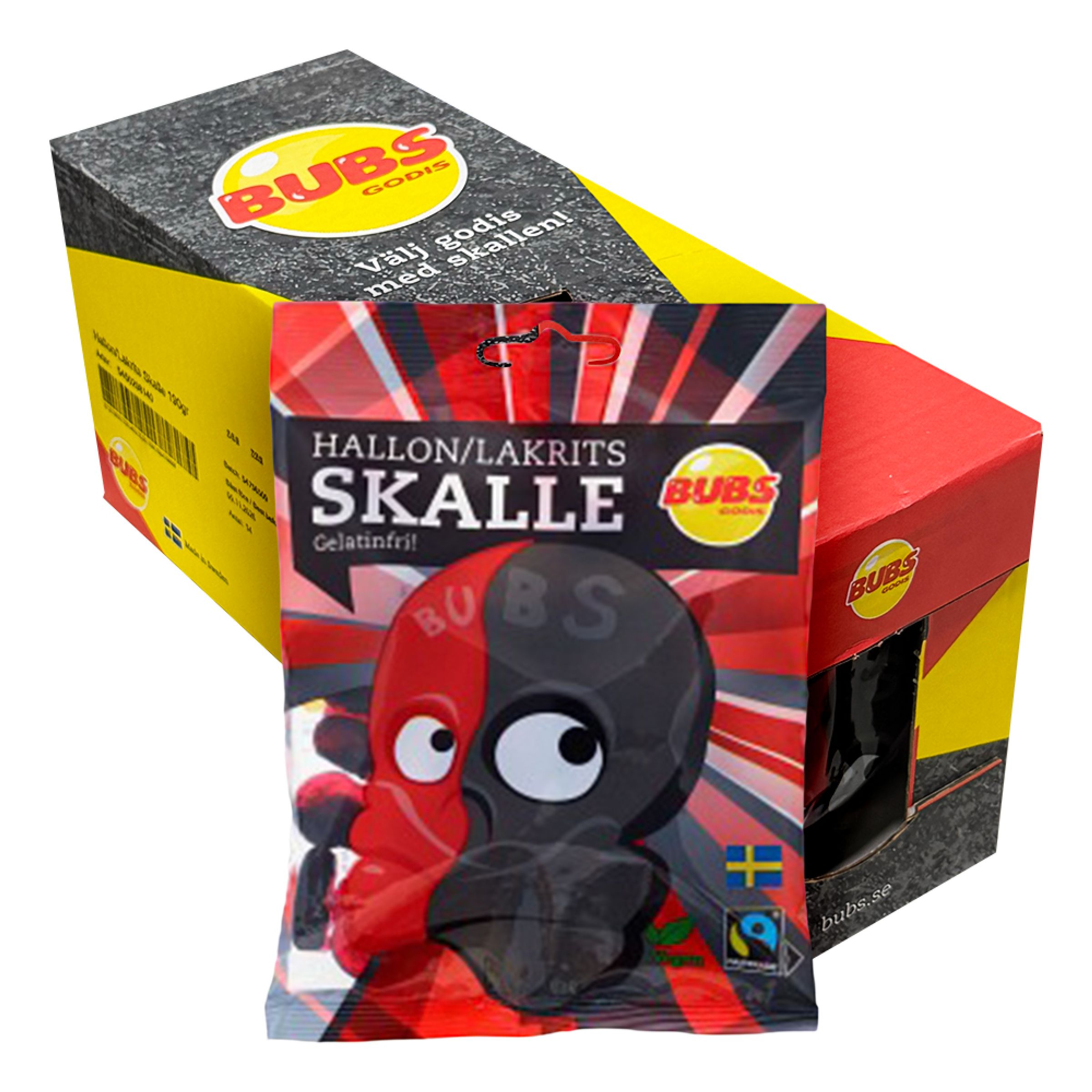 BUBS Raspberry Salty Licorice Skalle Økonomipakke - 14 x 190 g