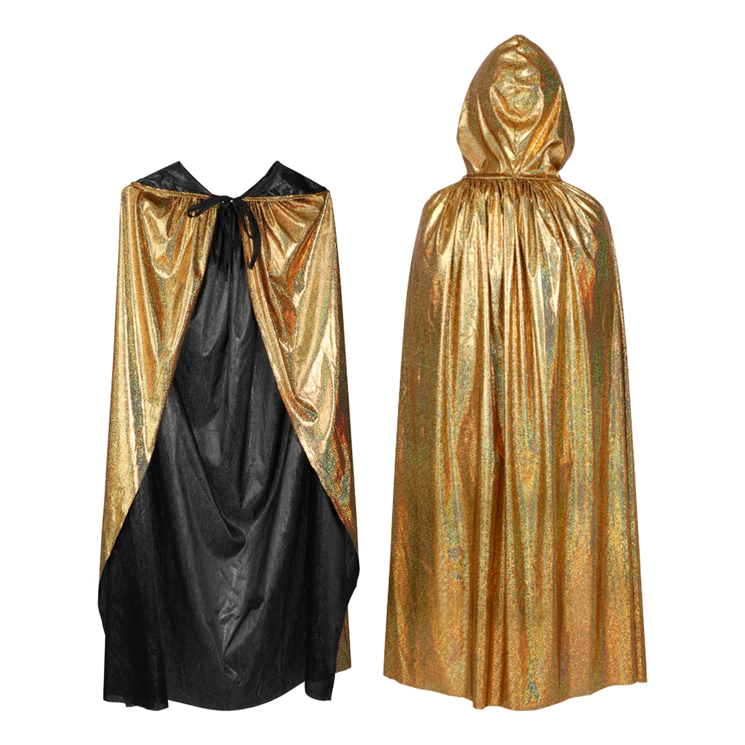 Cape med Huva Guld Shimmer - One size | Hem - Maskerad - Tillbehör - Mantel & Capes | Maskeradspecialisten
