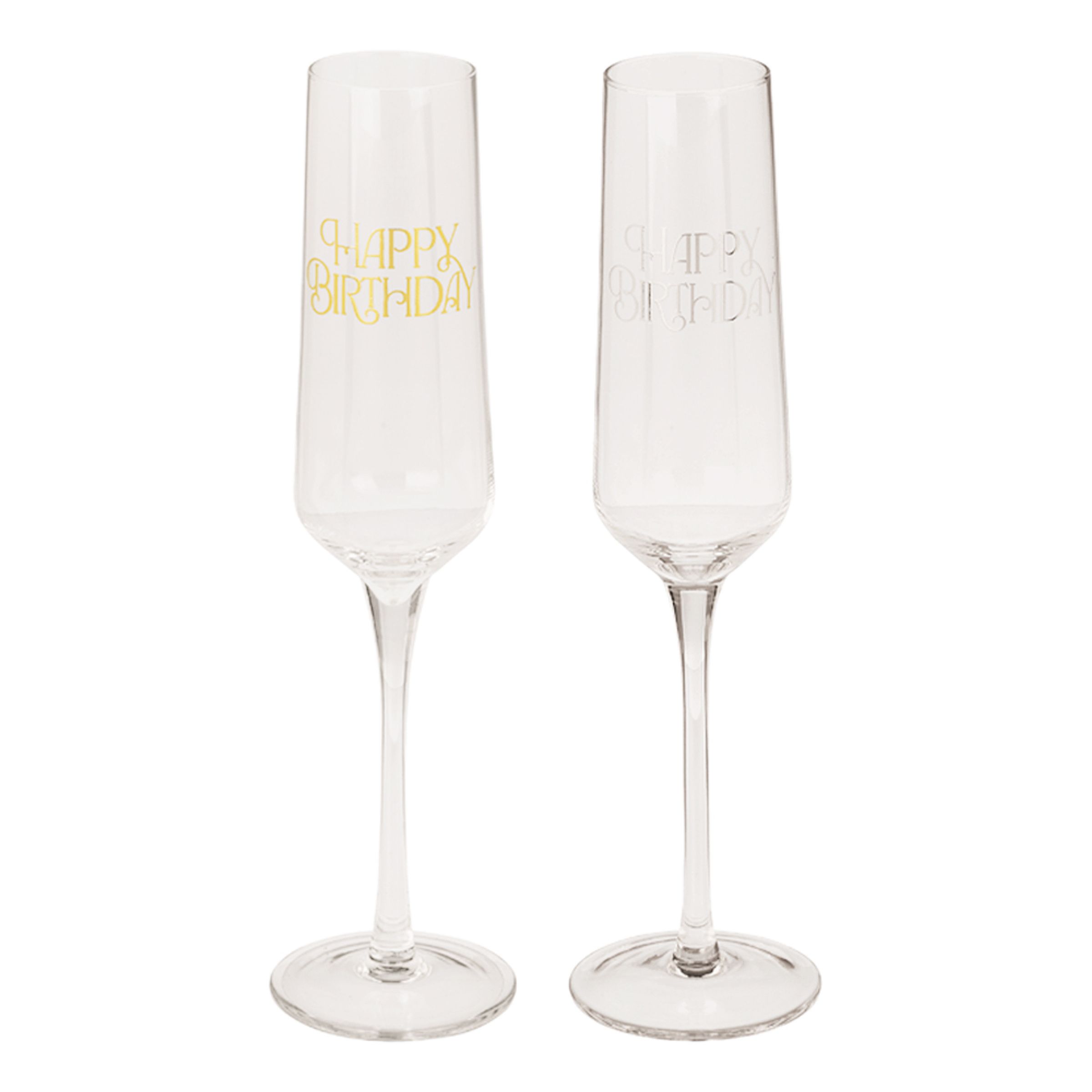 Champagneglas Sæt Happy Birthday