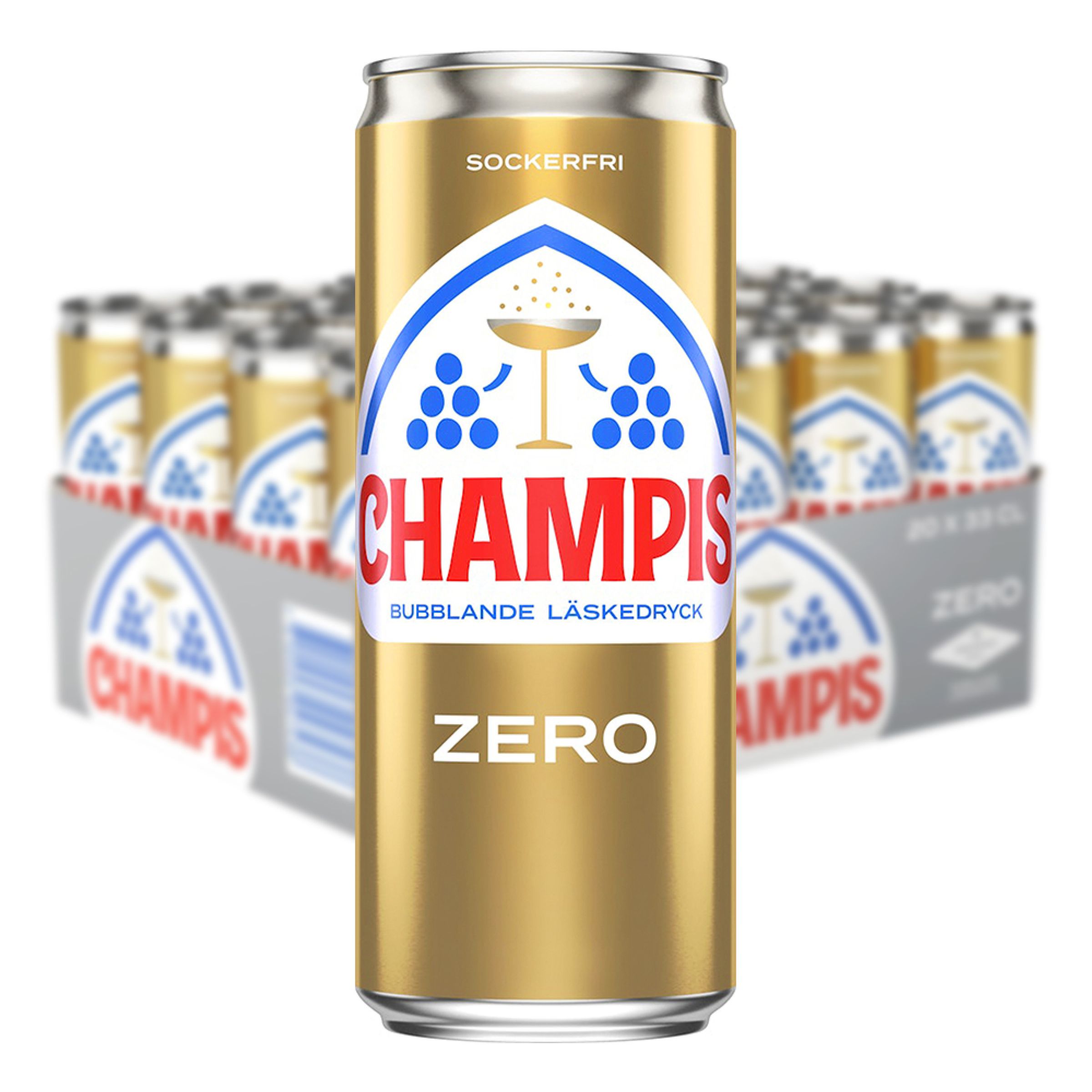 Champis Zero - 20 x 33 cl | Hem - Godis & Läsk - Dryck - Läsk | Maskeradspecialisten