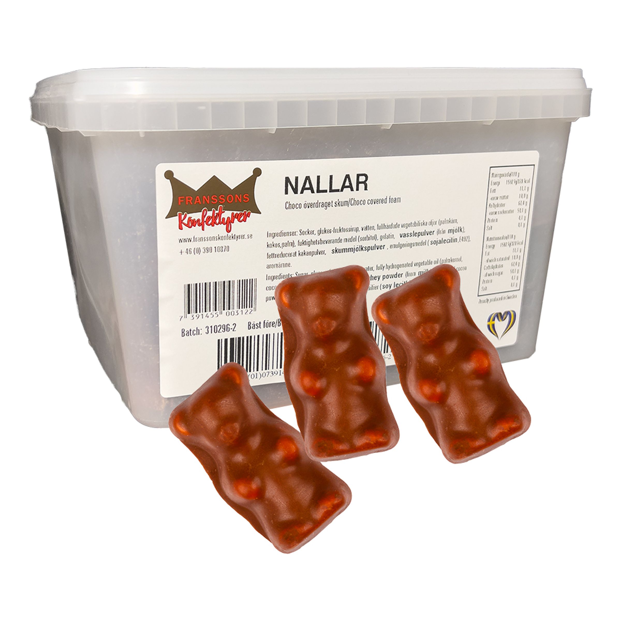 Chokoladebjørne Bland-selv slik i kasser 1,2 kg